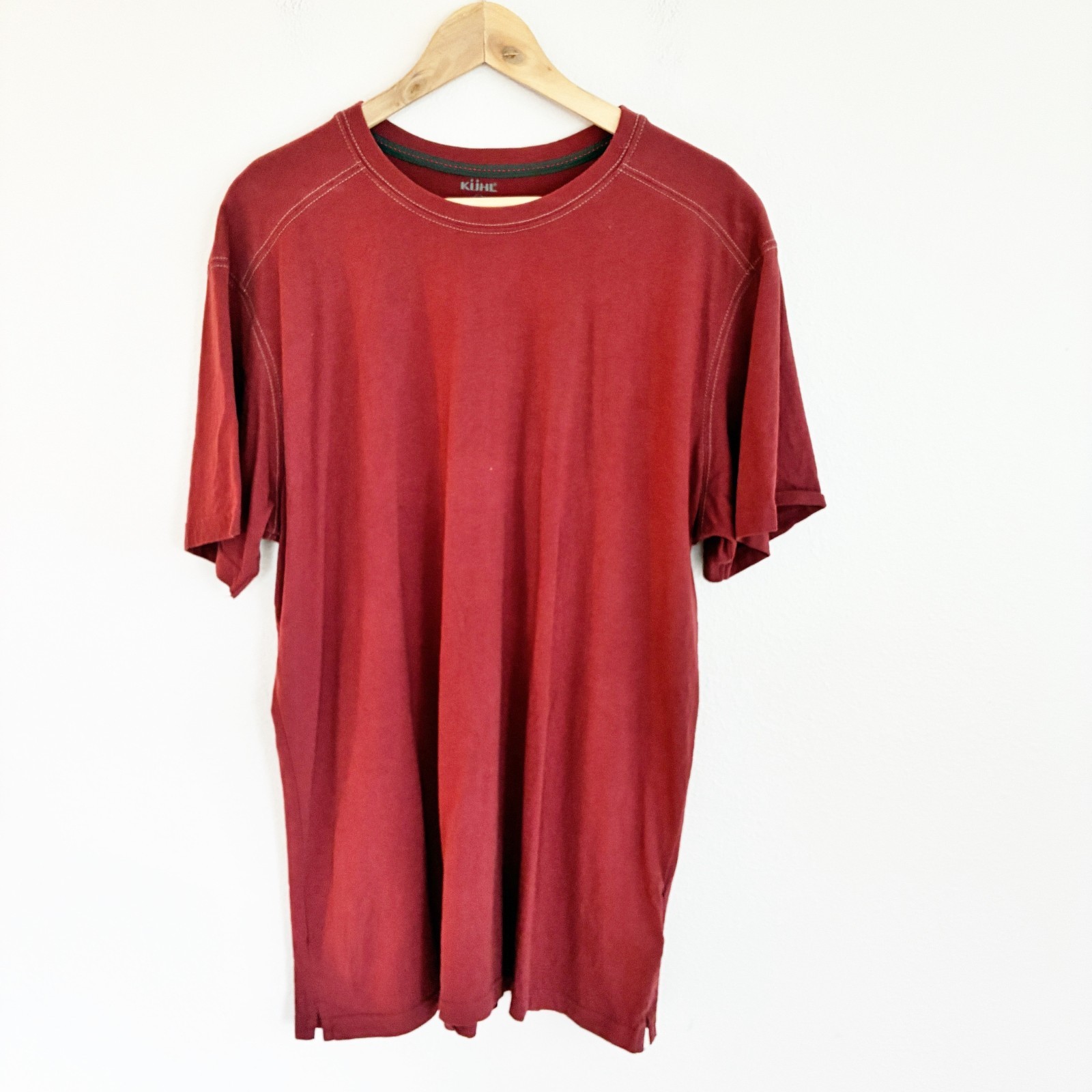 Kuhl Wildfibre Shirt Mens XL Red Short Sleeve Organic Cotton T-Shirt Outdoor