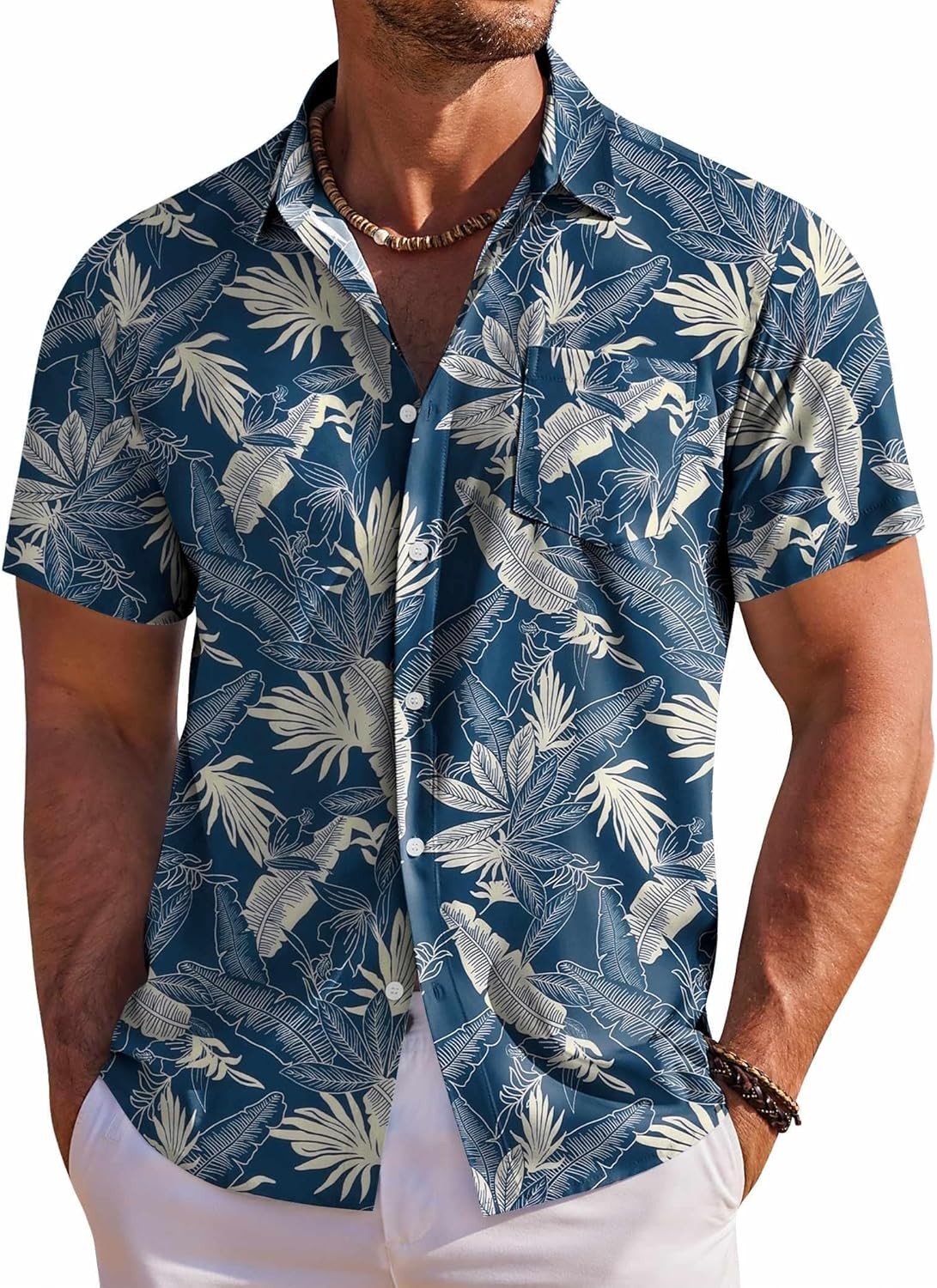 Men&rsquo;s Hawaiian Shirt Short Sleeve Floral Button Down Tropical Beach Holiday Top