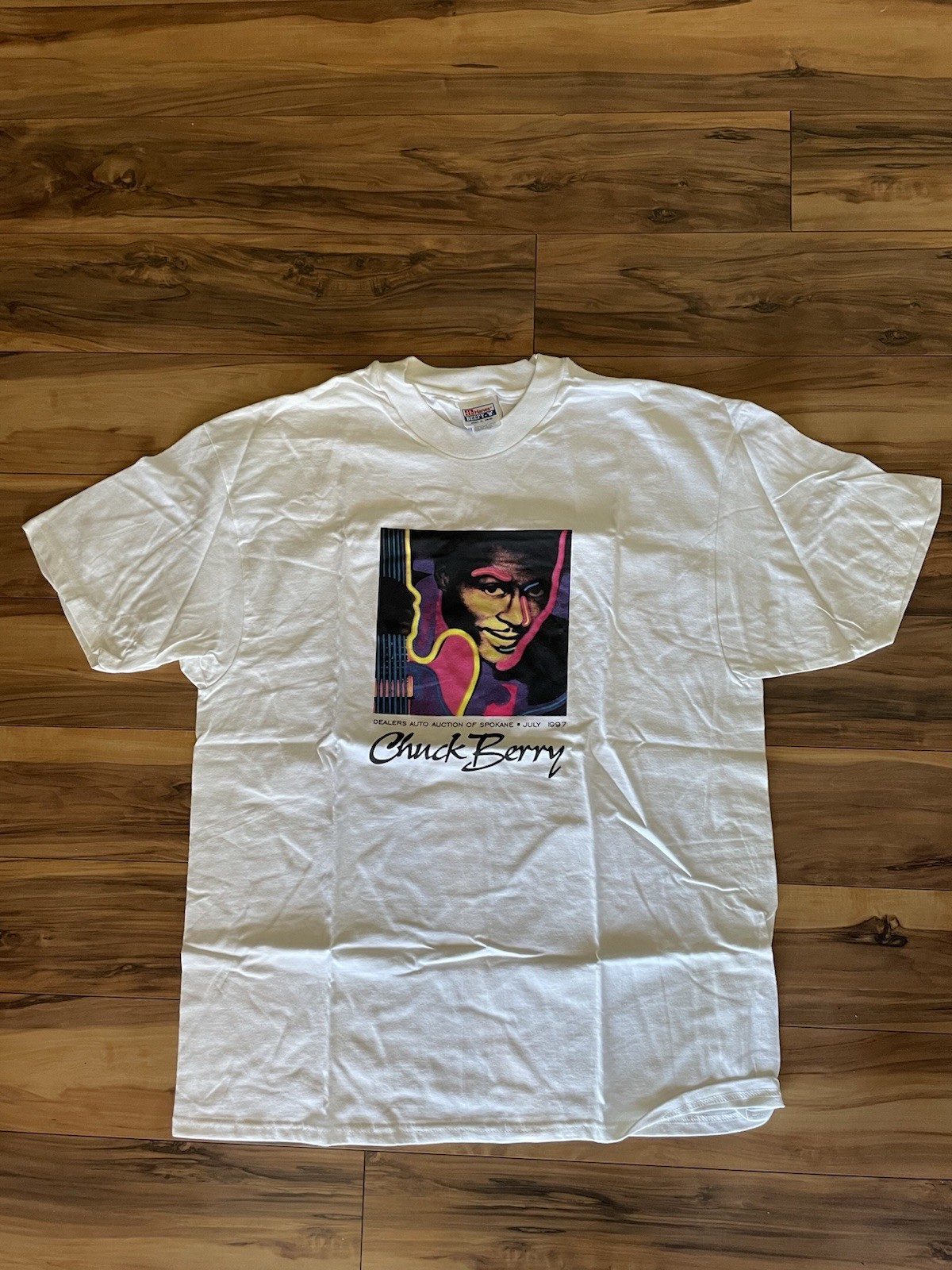 1997 Vintage-Hanes Chuck Berry Graphic Tee Men’s White XL Cotton