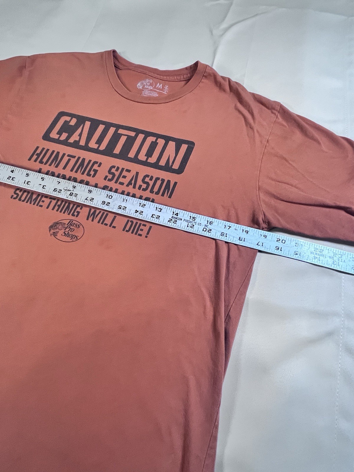 Bass Pro Shops Hunting Season Approaching T Shirt Medium Orange Cotton Tee