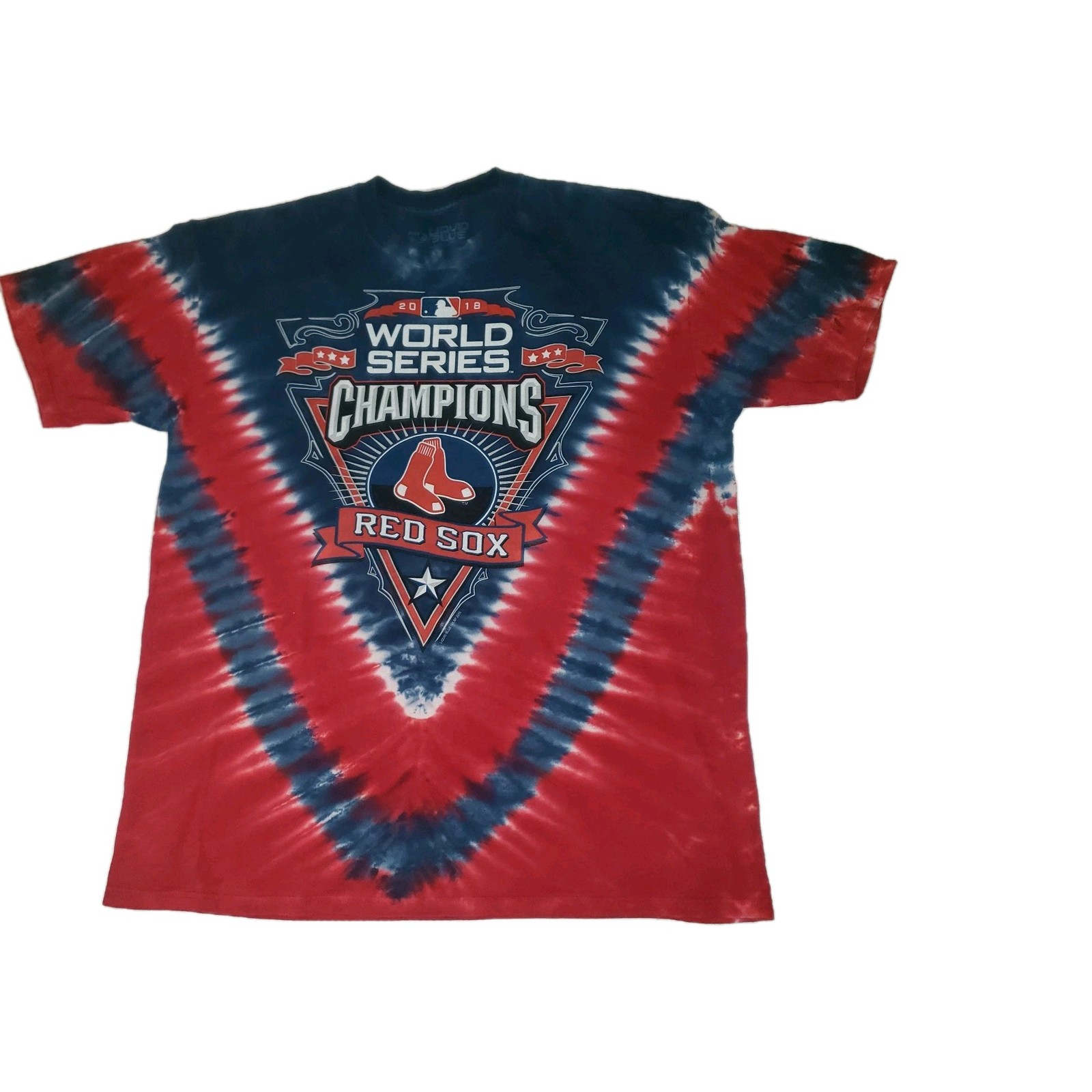 Liquid Blue MLB Boston Red Sox Tie Dye White Blue 2018 World Series Champions