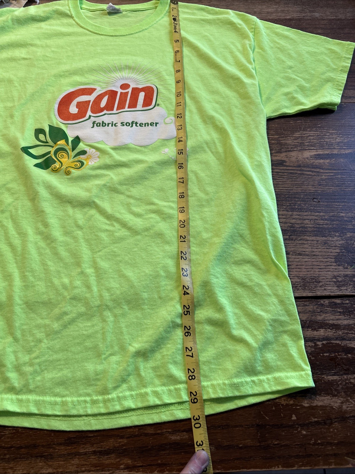 Neon Green Gain Fabric Softener Jerzees 50/50 T Shirt Two Years Safe Sz XL