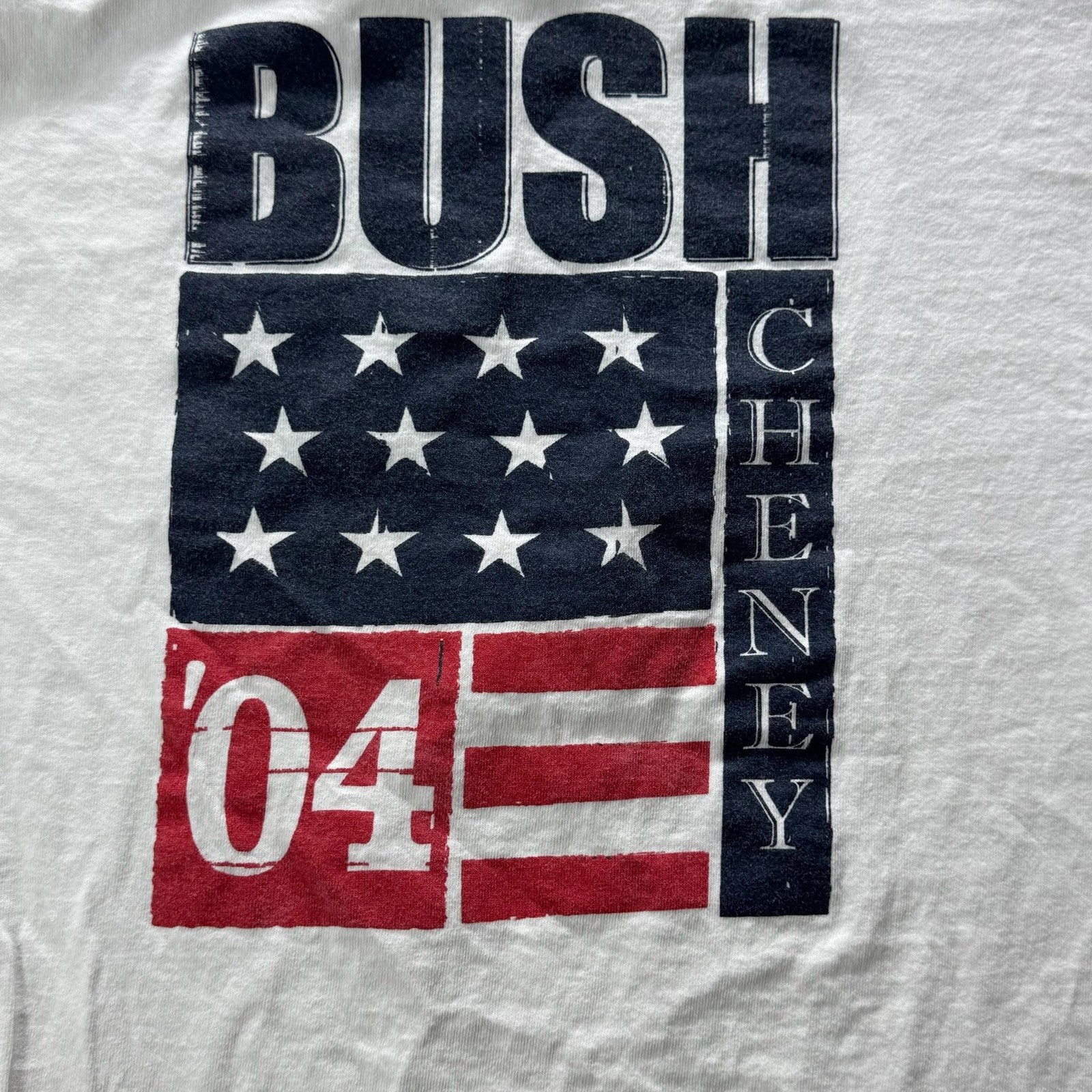 Vintage Union Line Shirt Men XL White Cotton Bush Cheney &rsquo;04 Embroidered 2000s