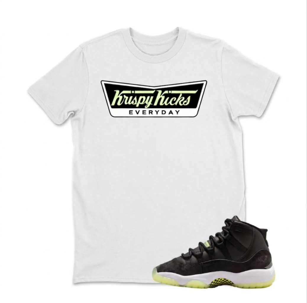 Krispy Kicks Shirt to Match JD 11 Inner Beast, BLACK/WHITE