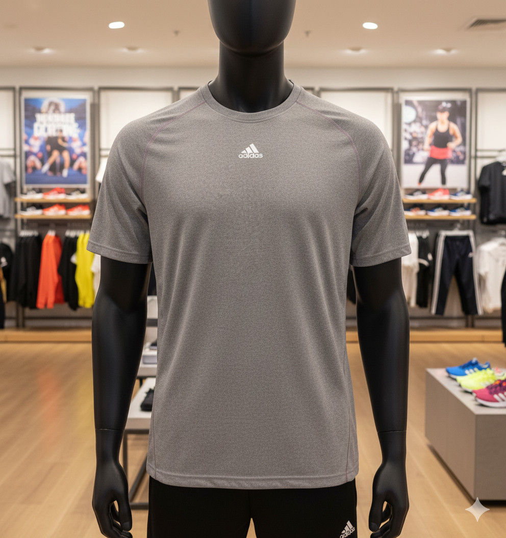 NWOTS ADIDAS Gray Climate Tee Shirt Crew Neck Gym Athletic Dri-Fit Size 2XL
