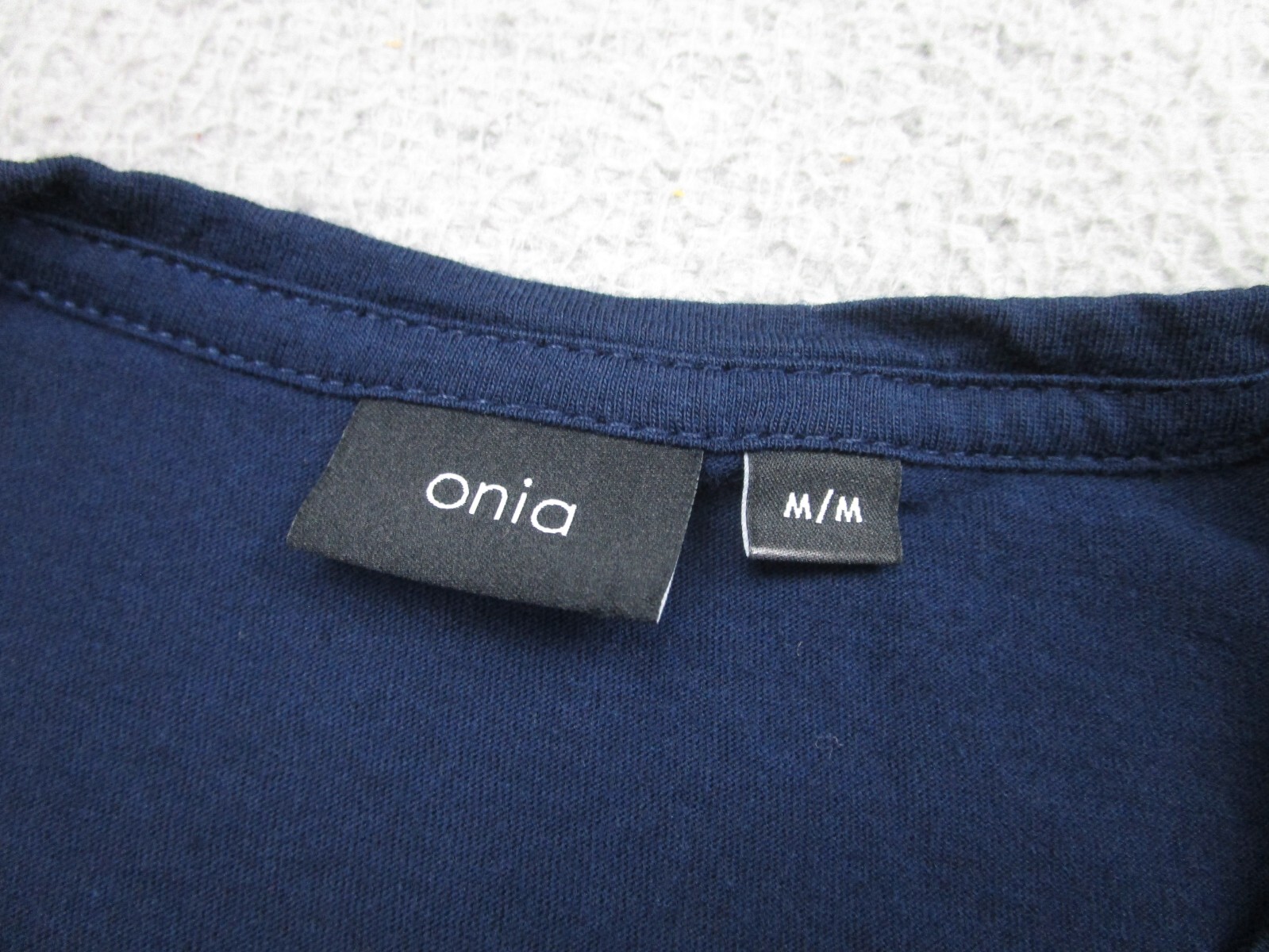 Onia Shirt Mens Medium Blue Pink Stripe Modal Blend Soft Short Sleeve crew neck