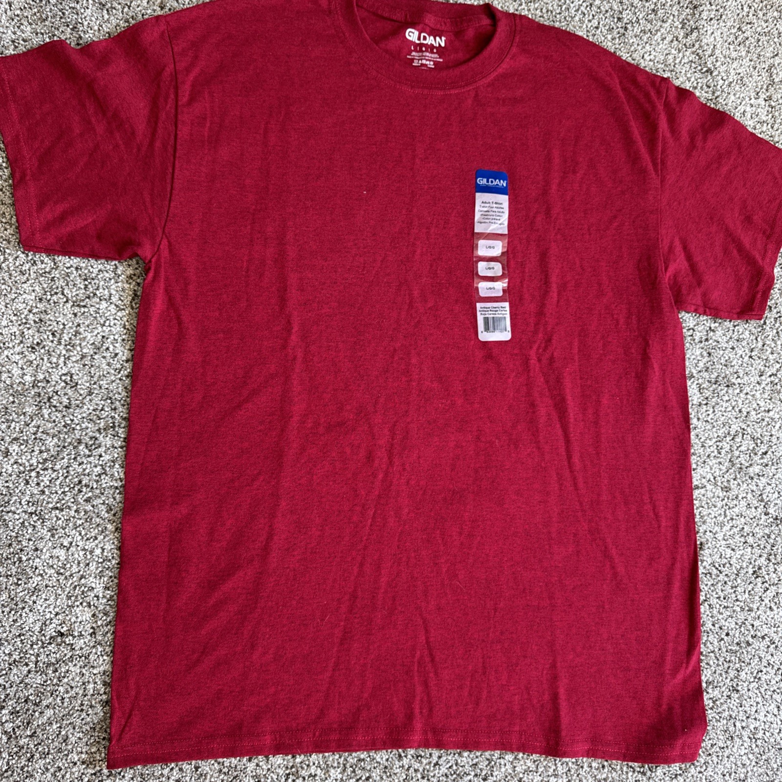 Gildan Everyday Cotton Tee Men’s Size L antique Cherry Red New