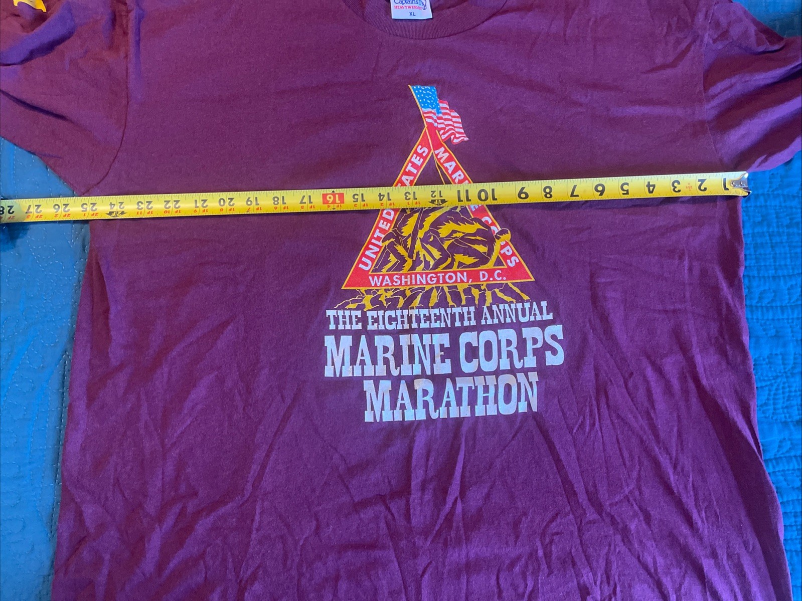 Tennessee River Long Sleeve T-shirt, United States Marines Annual Marathon 93 XL