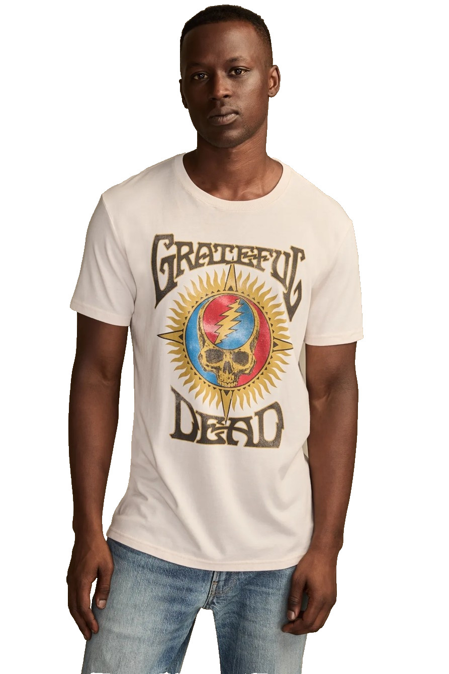 NWT Lucky Brand Grateful Dead White Sand Real Skull Graphic Tee M