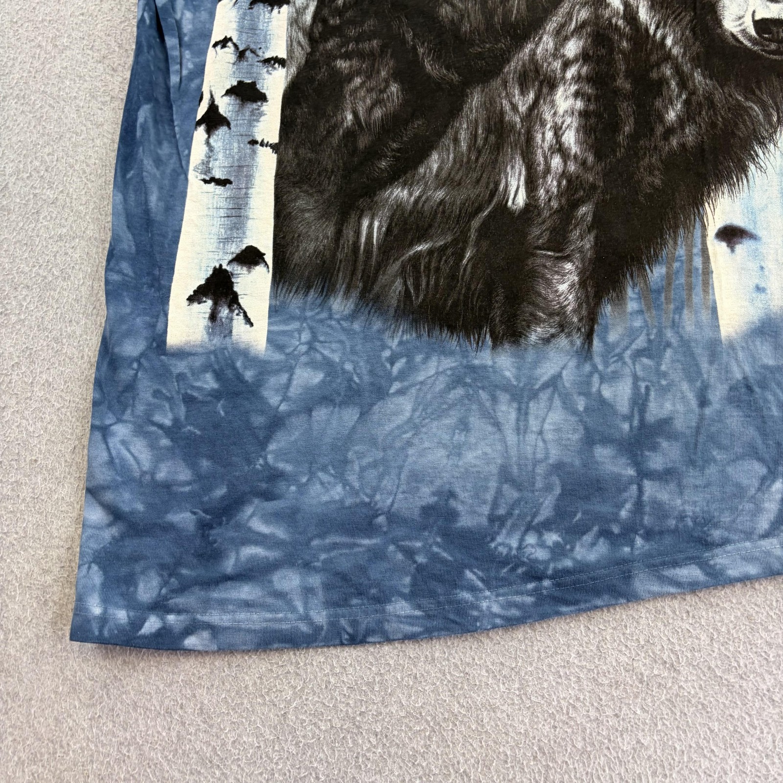 Vintage The Mountain Shirt Mens Large Blue Long Sleeve Wolves Tie Dye Nature Tee