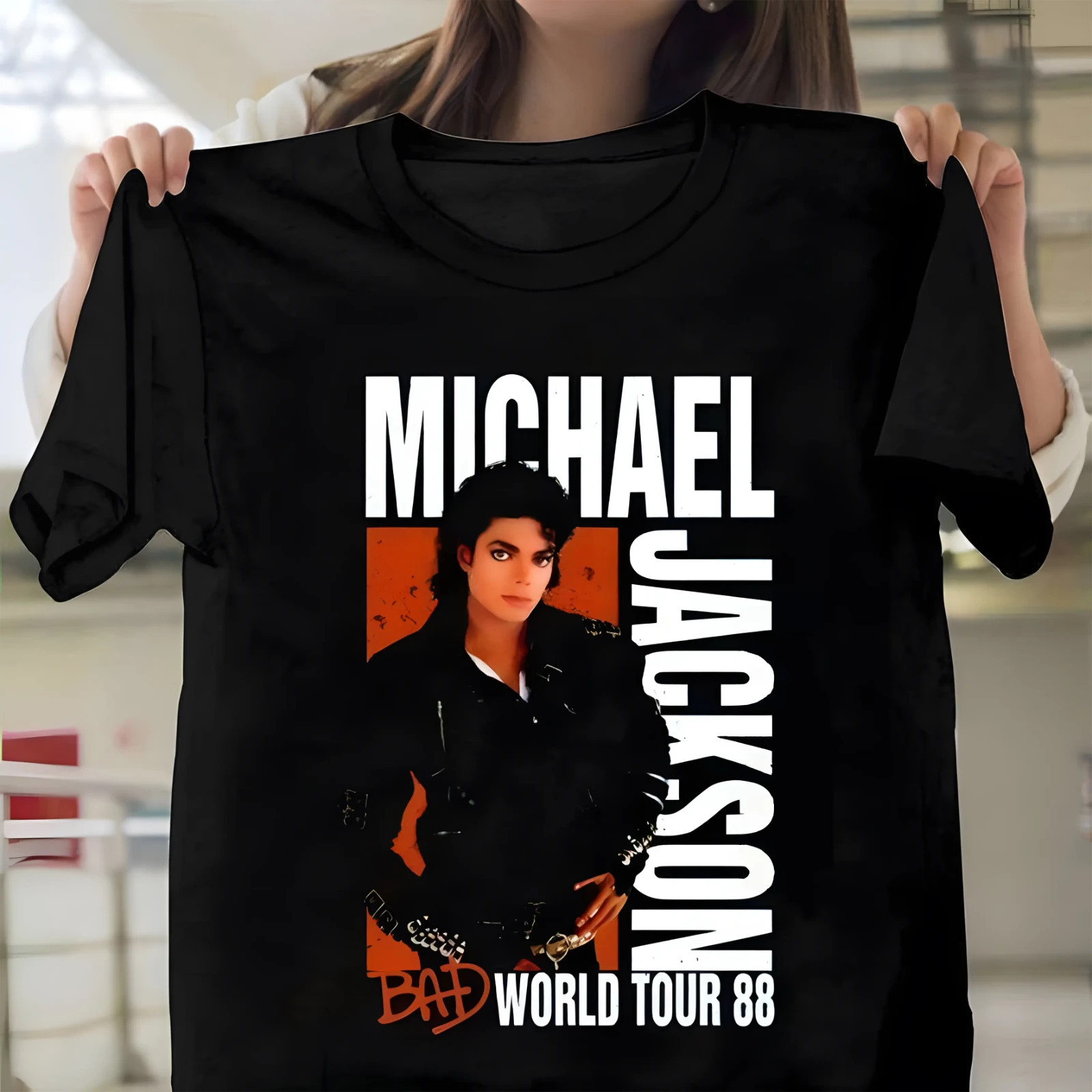 Michael Jackson Bad Tour 88 Classic Unisex T Shirt Vintage Boxy Memorial T-shirt
