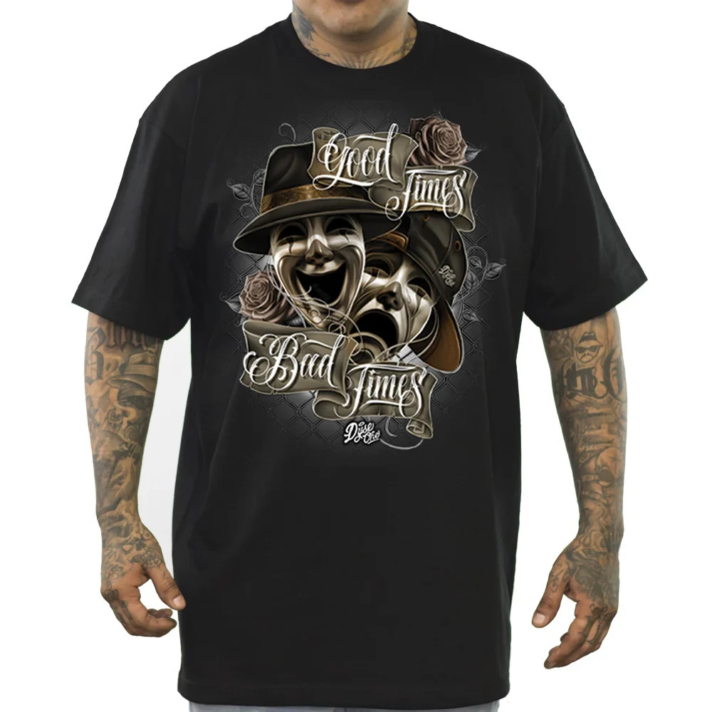 Good Times Bad Times Men&rsquo;s T Shirt Smile Now Cry Later Lowrider Dyse One Chicano