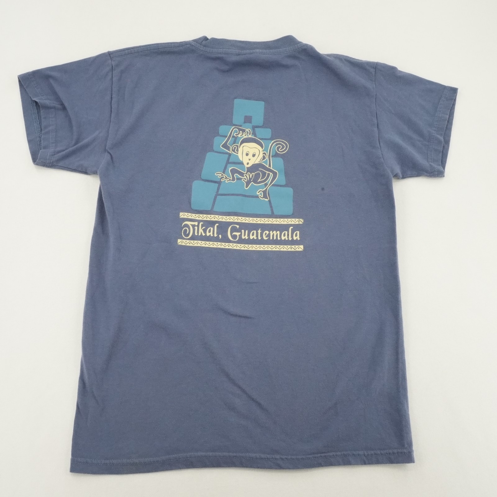 El Quetzal Blue Graphic T-Shirt Tikal Guatemala Design Size M
