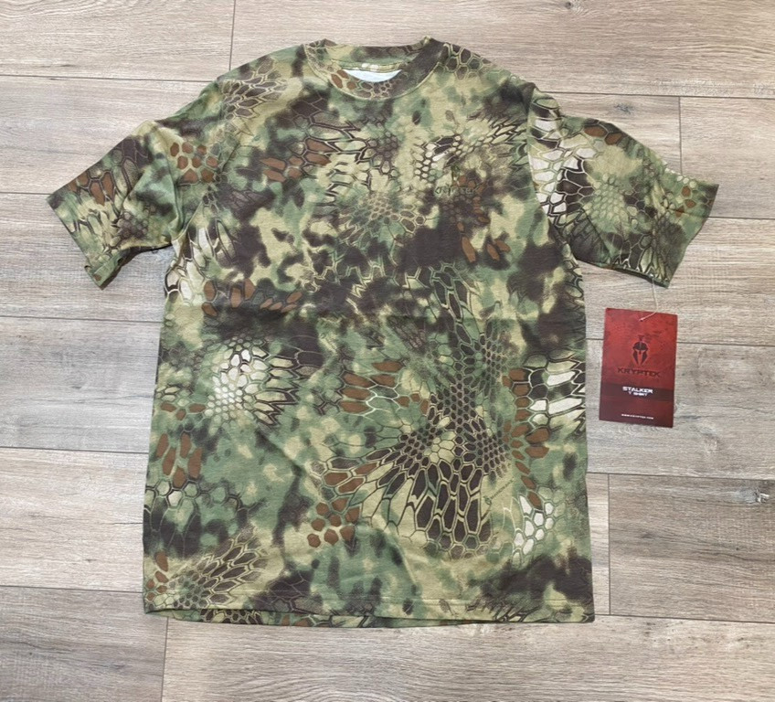 Kryptek Stalker Mens M Short Sleeve Crew Neck Mandrake Cotton Camo T Shirt