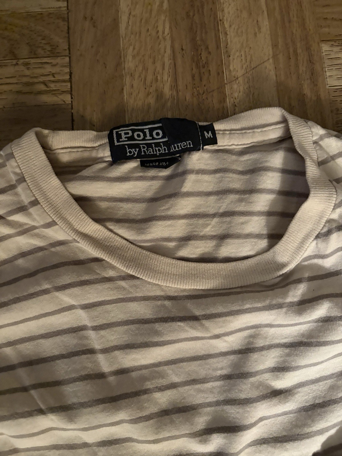 Polo Ralph Lauren Men&rsquo;s Striped Cotton Jersey Crew Neck T-Shirt SS Cream Green M