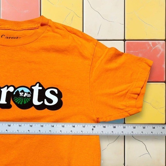 Y2K Carrots Orange Skater T Shirt Men Size M Cotton Short Sleeve Anwar Street