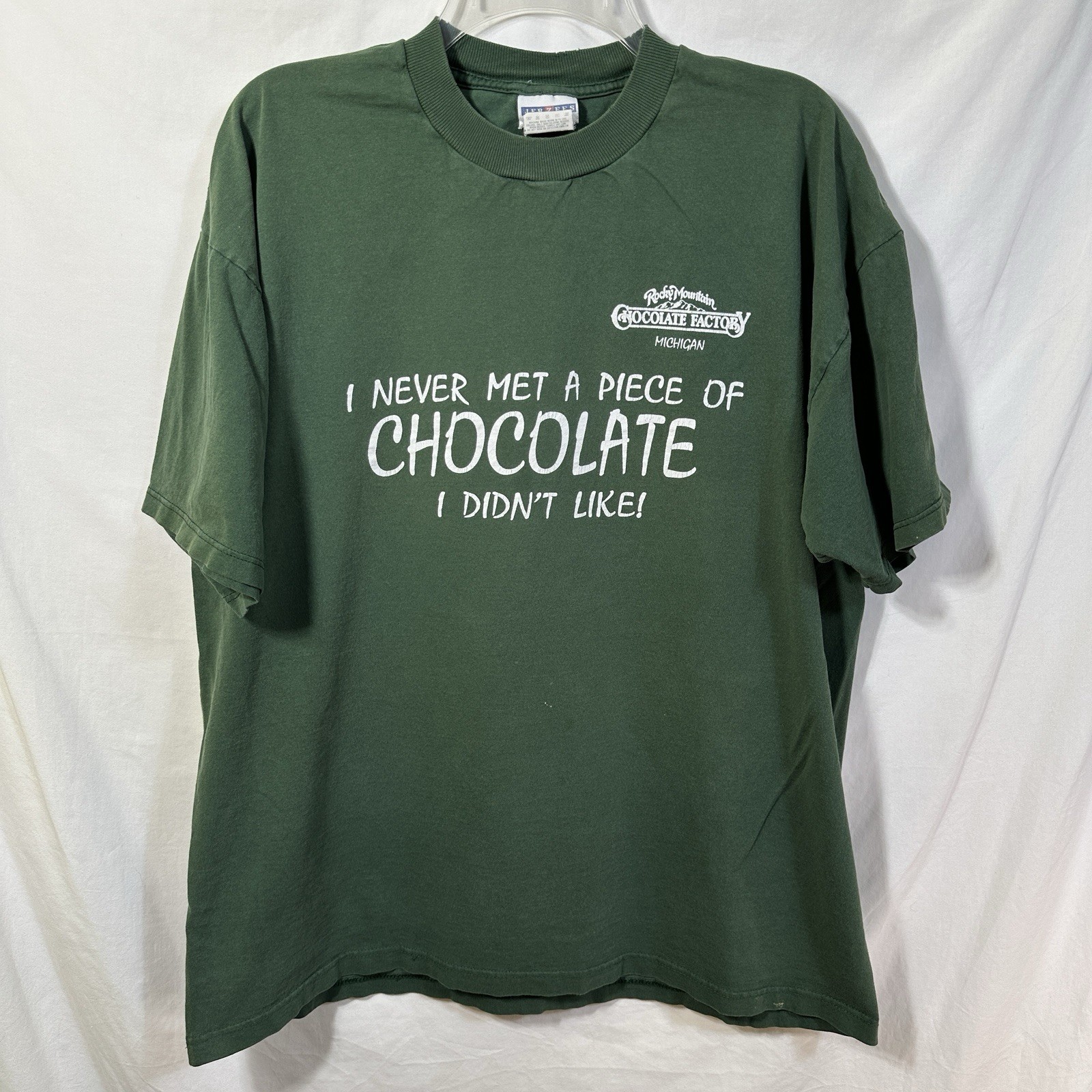Distressed Rocky Mountain Chocolate Factory Michigan T-Shirt I Never Met a Piece