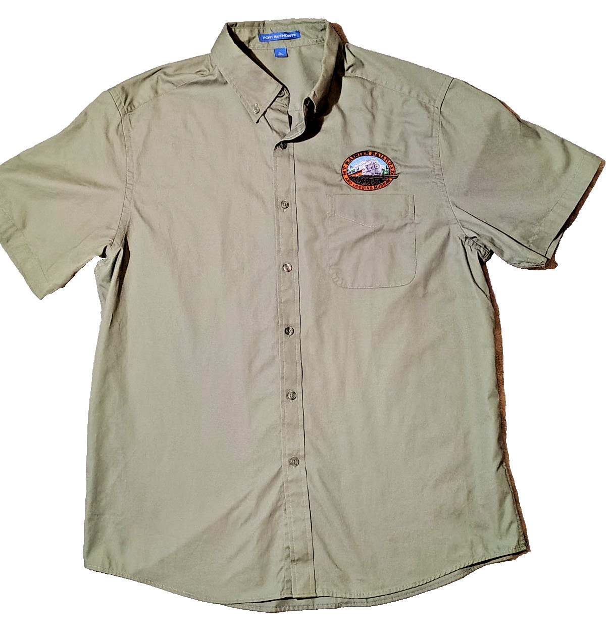 Washington Railroad Mount Rainier Embroidered Shirt Bowler&rsquo;s Style Short Sleeve