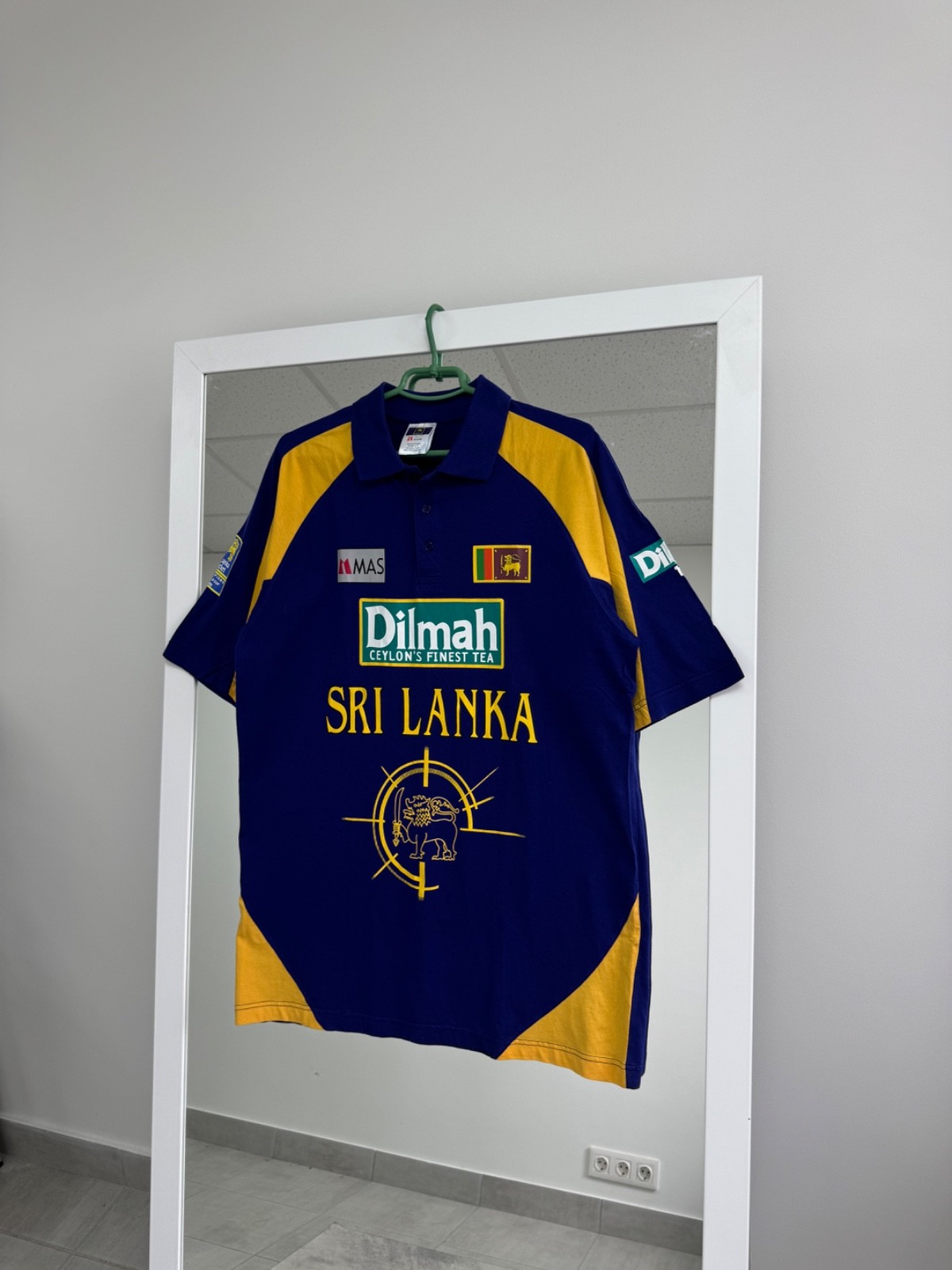 Vintage 1996 Sri Lanka Polo T shirt Football Criket Jersey Rare Blue Mens sz L