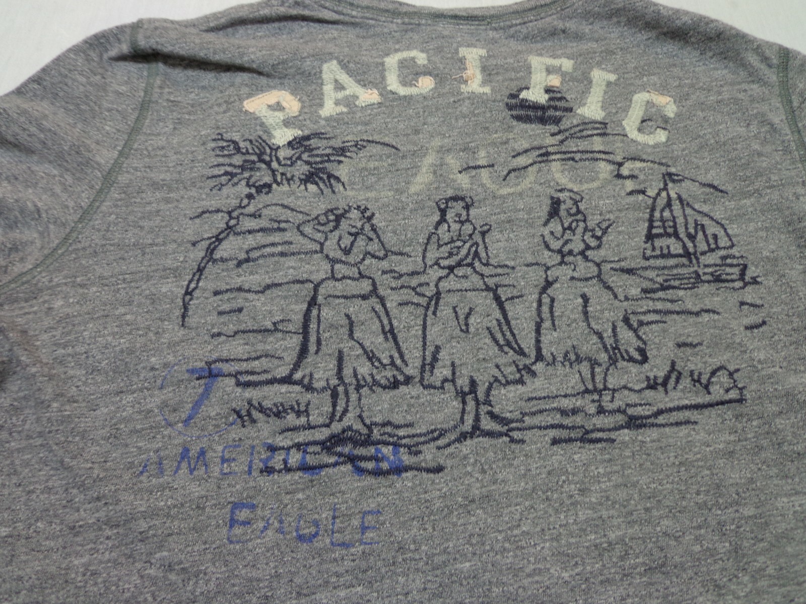 American Eagle Outfitters Pacific League Gray T Shirt Size Small