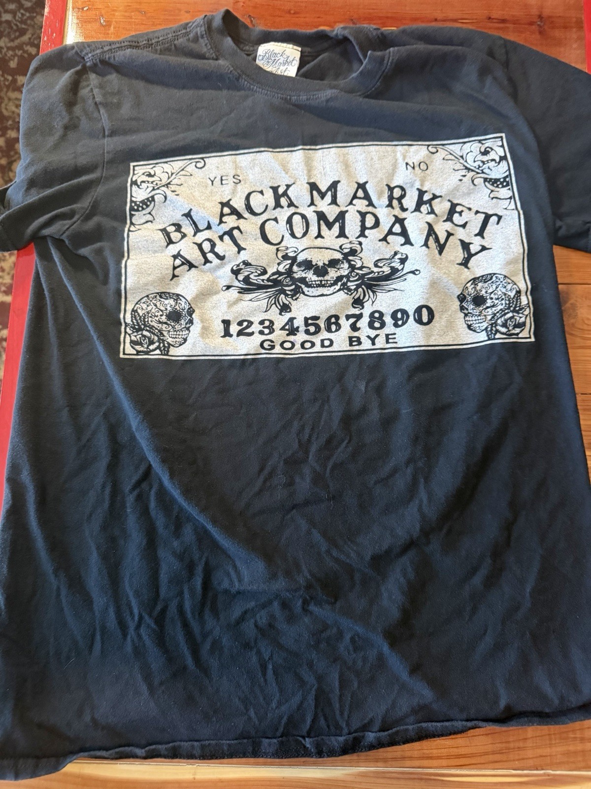 Black Market Art Co. Vintage Ouija Board T-Shirt Size Medium Black