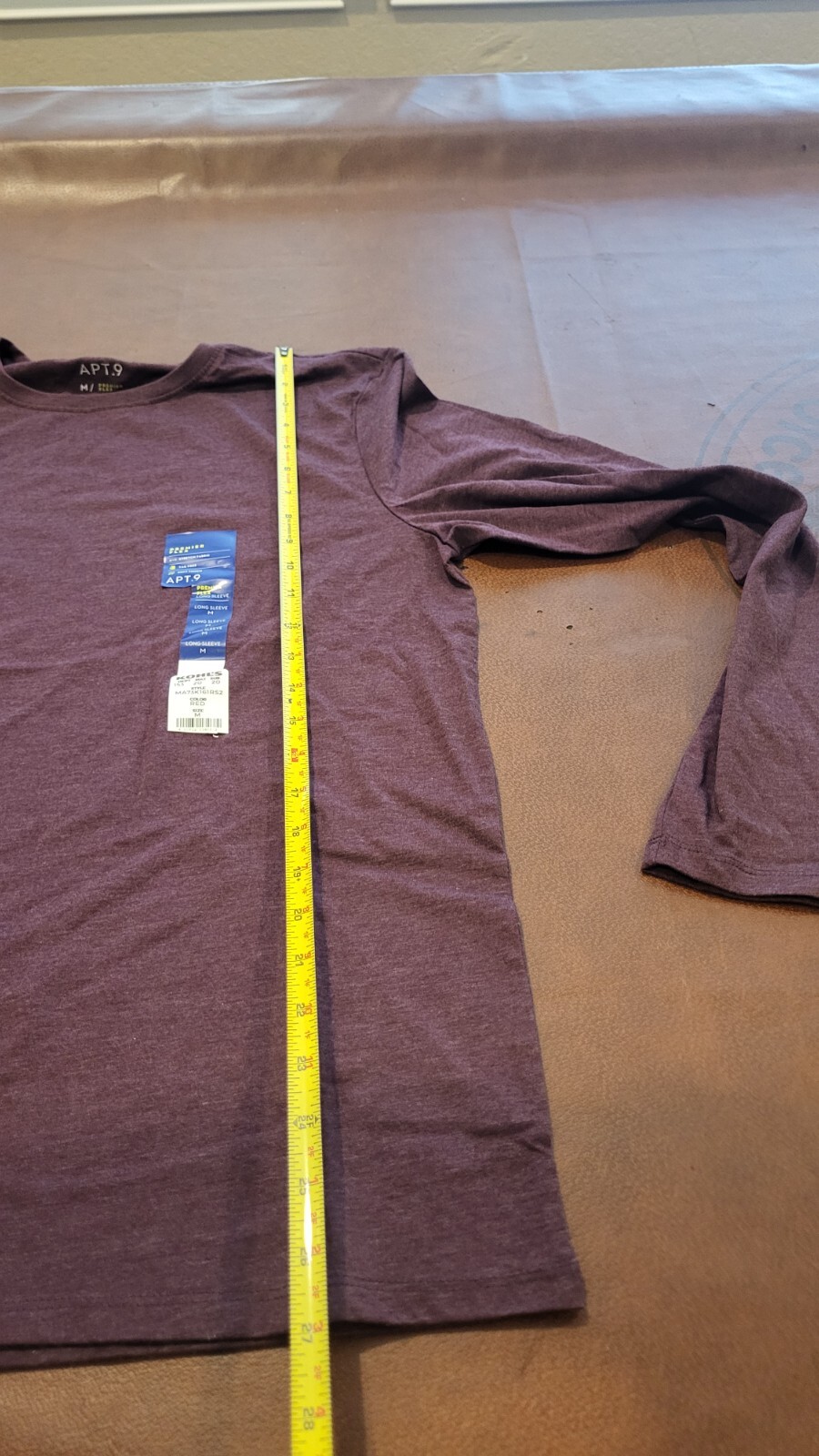 Apt 9 Mens Sz M Long Sleeve T Shirt Premier Flex Dark Purple NWTs NEW!!