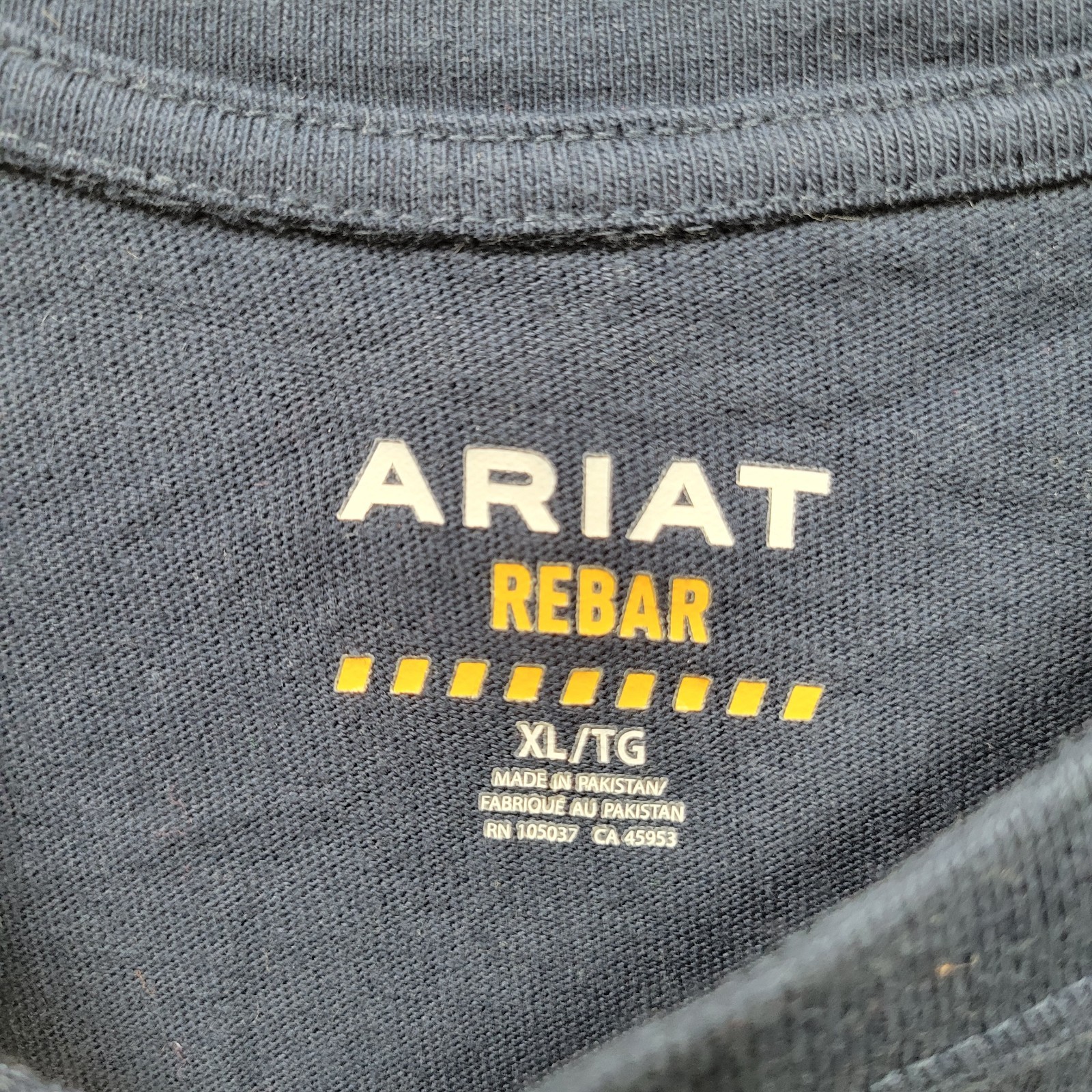 Ariat Men&rsquo;s Rebar Cotton Strong Logo T Shirt Short Sleeve Blue XL