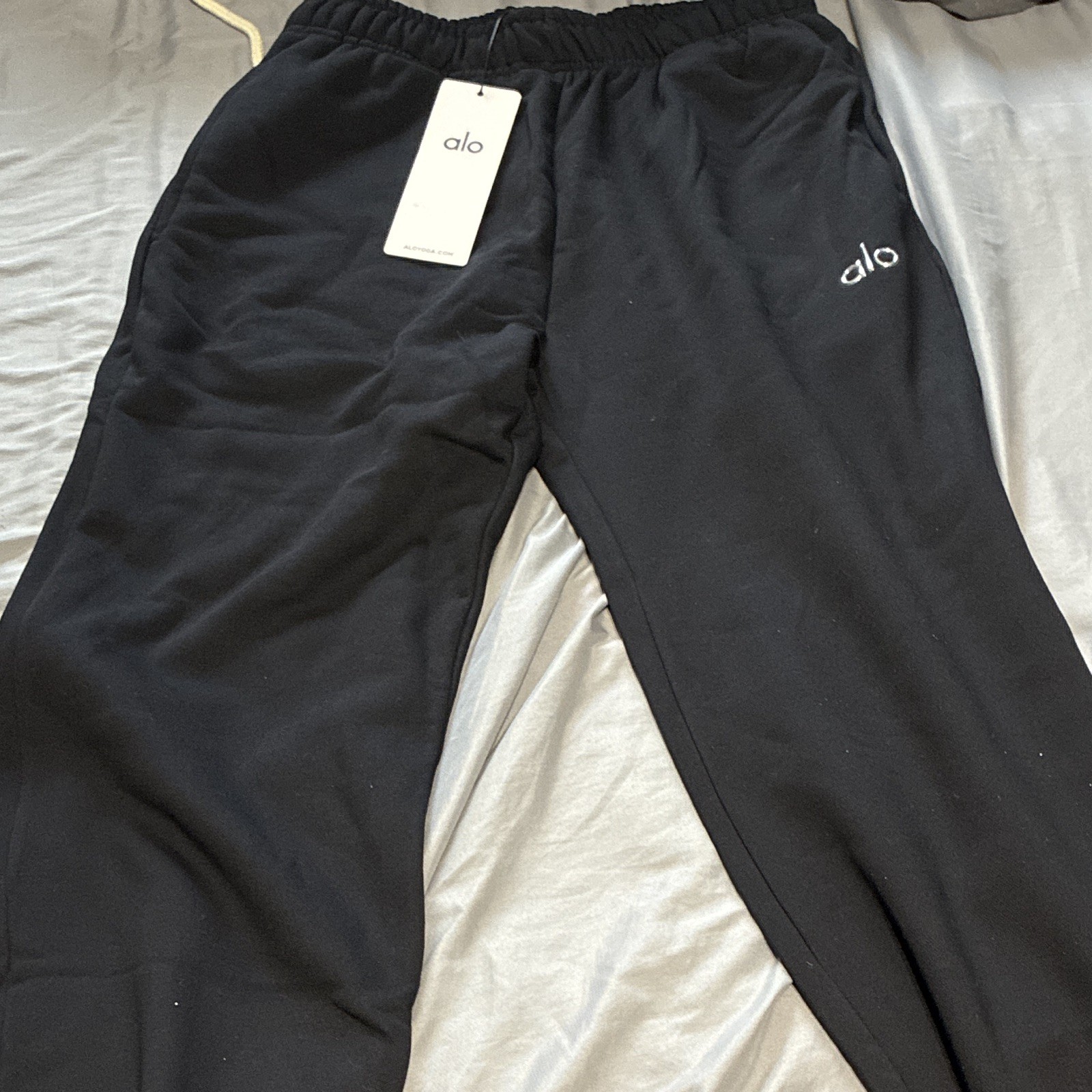 Alo Yoga Black 2pc Set 1/4 Zip Mock Neck Pullover & Pants Women’s M
