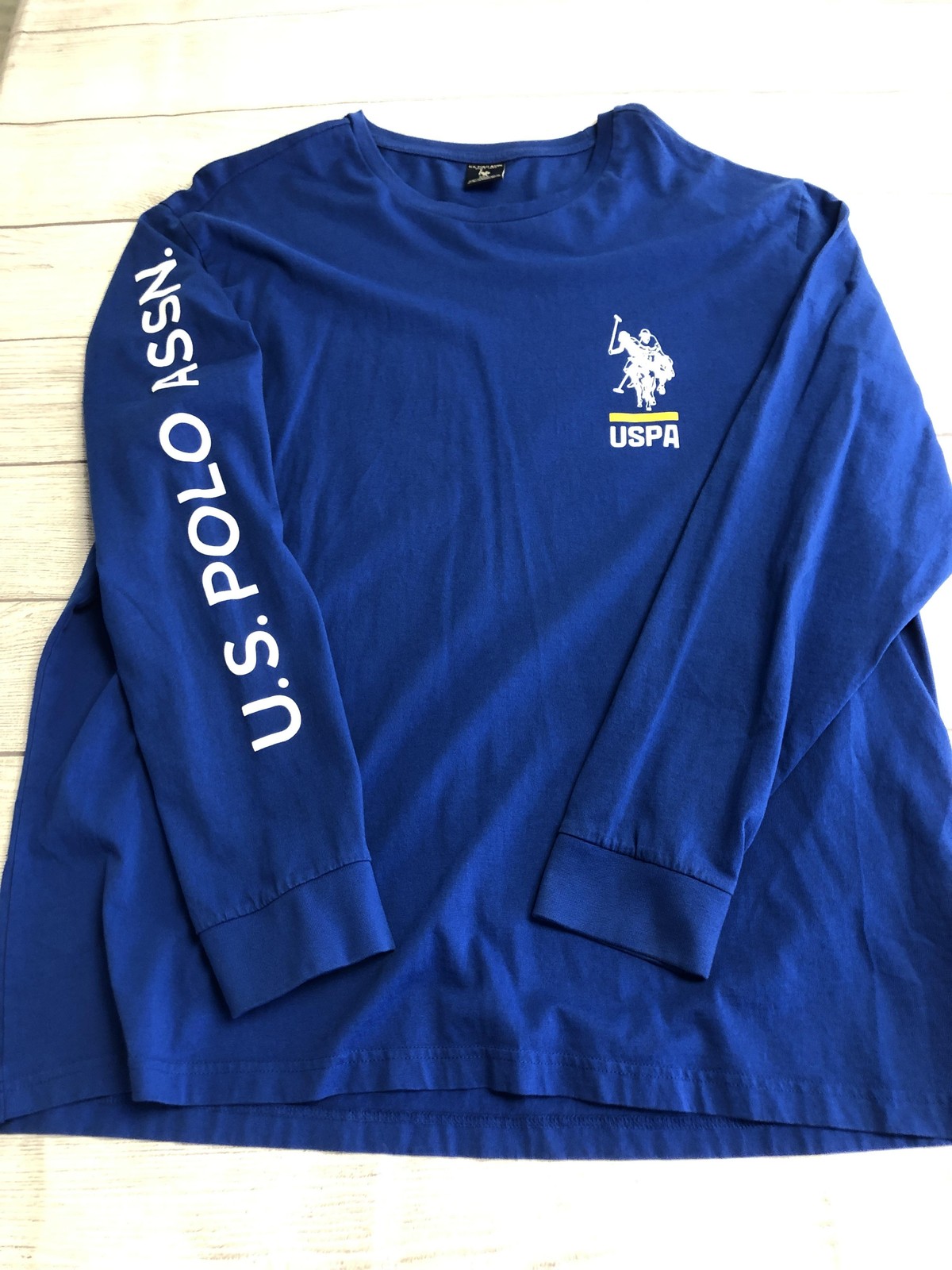 U.S. Polo Assn. Shirt Mens 2XL Blue Long Sleeve USPA Logo Graphic Cotton Tee