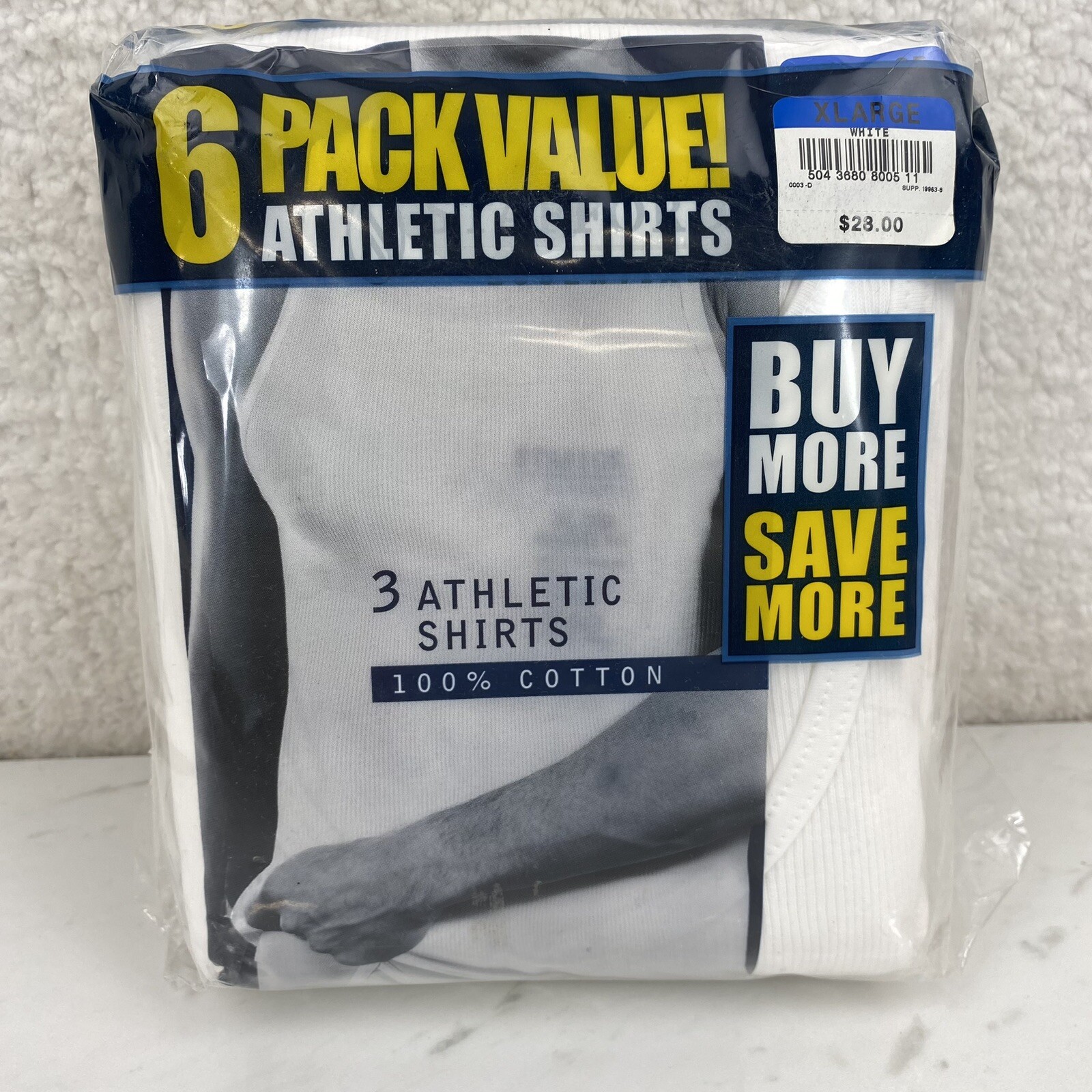 JC Penneys 6-Pack XL Mens 100% Combed Cotton Athletic Shirts New 46-48