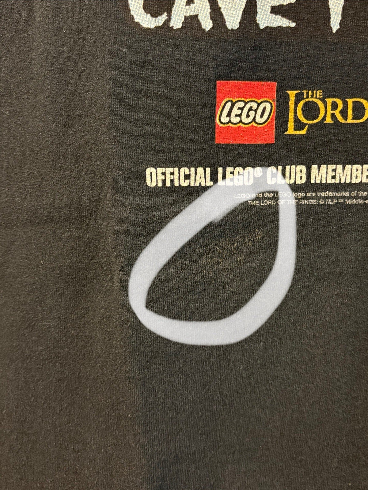 Lego LOTR Watch out for Cave Trolls Club Member T-Shirt Size M Dark Blue 2012