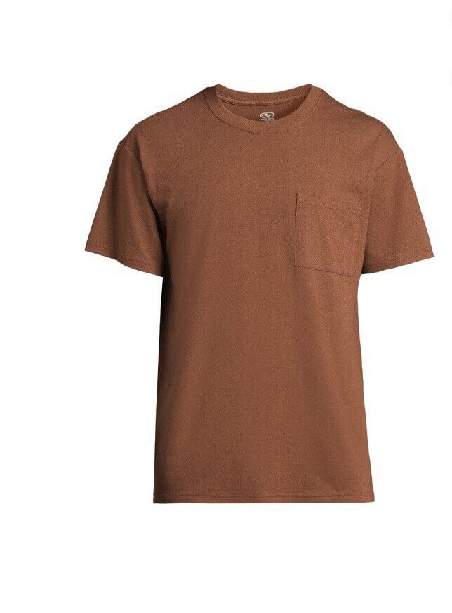 Athletic Works Mens Brown Latte Driworks Tri-Blend Pocket T-Shirt 2XL (50-52)NEW