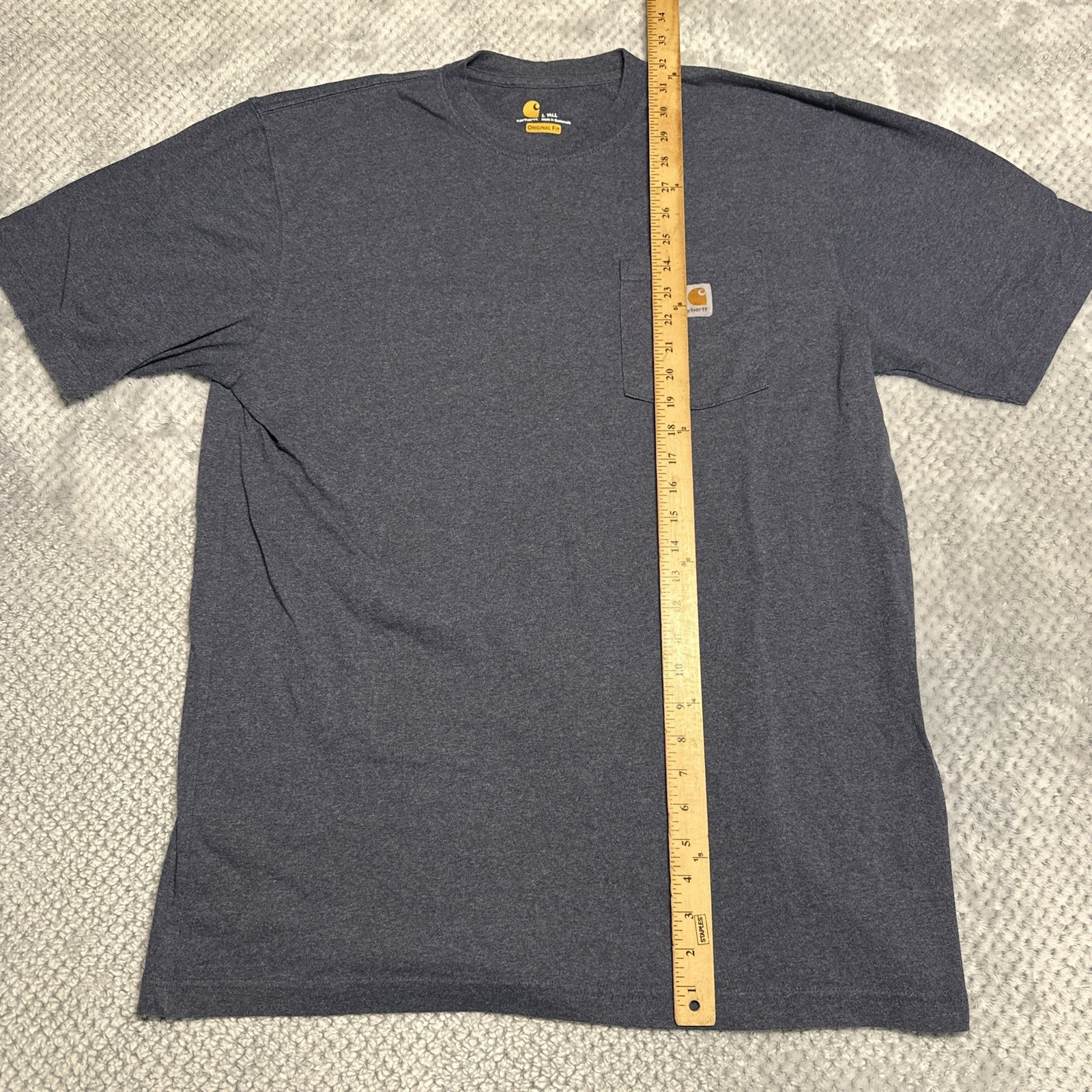 Carhartt Original Fit Gray Pocket T Shirt Tall Large
