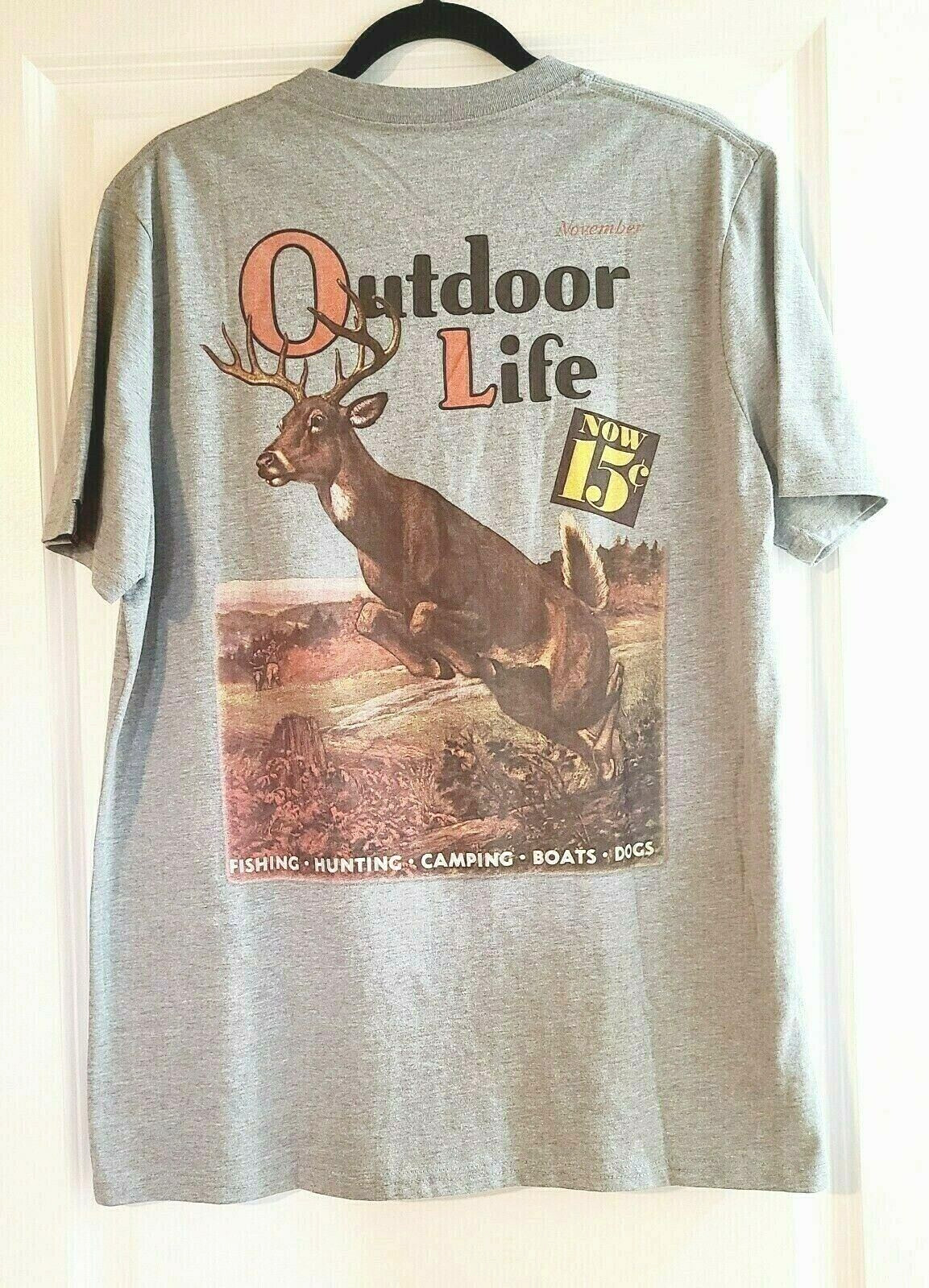 Outdoor Life Buck T-Shirt Gray Men&rsquo;s M Graphic Short sleeve crewneck New No Tag