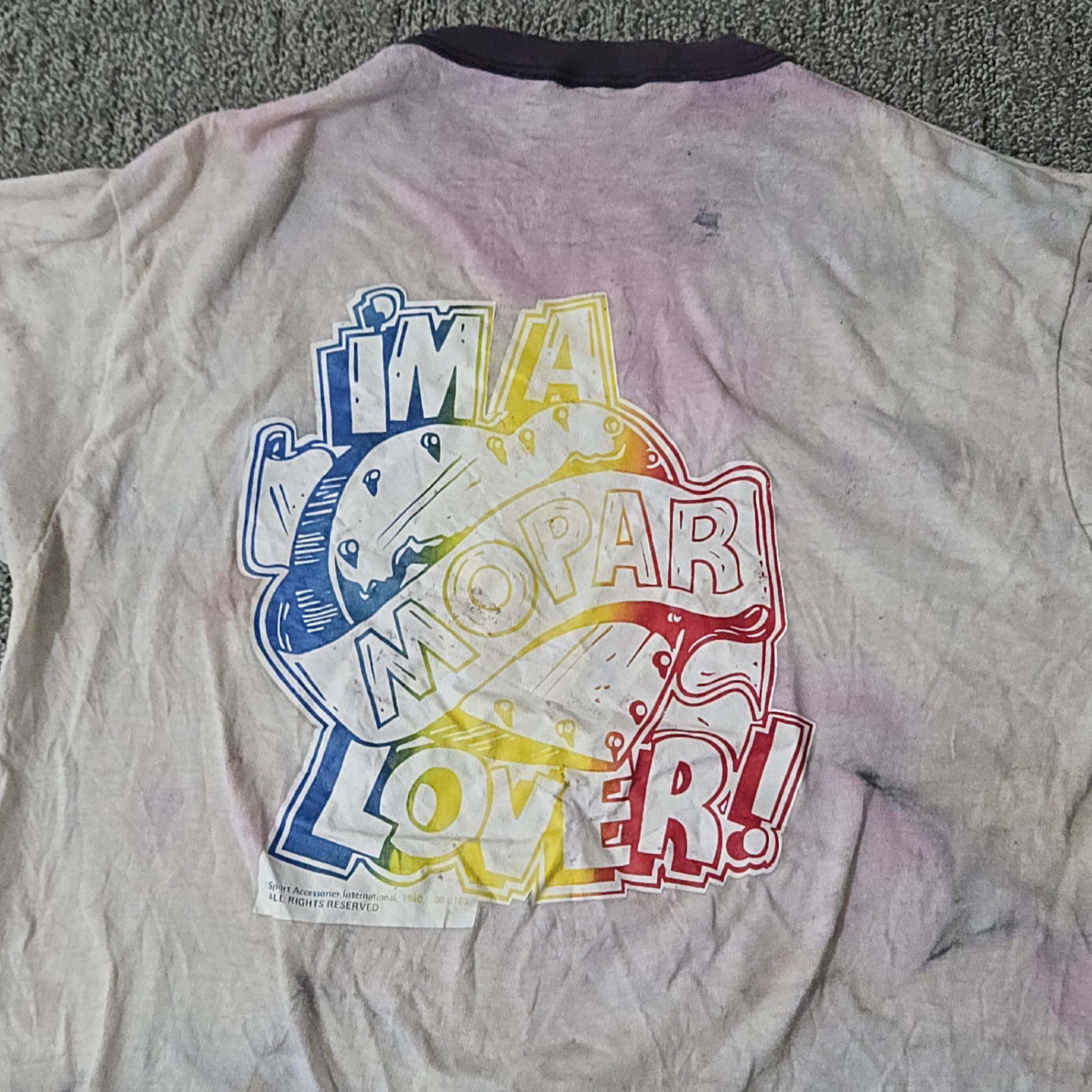 Vintage 1980 Hanes T-Shirt 70s Im A Mopar Lover Single Stitch Adult Size M