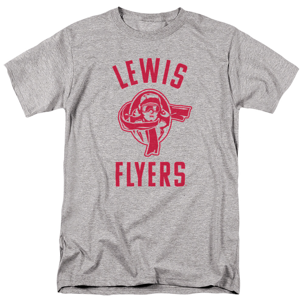 Lewis University Adult T-Shirt One Color Logo, Athletic Heather, S-5XL