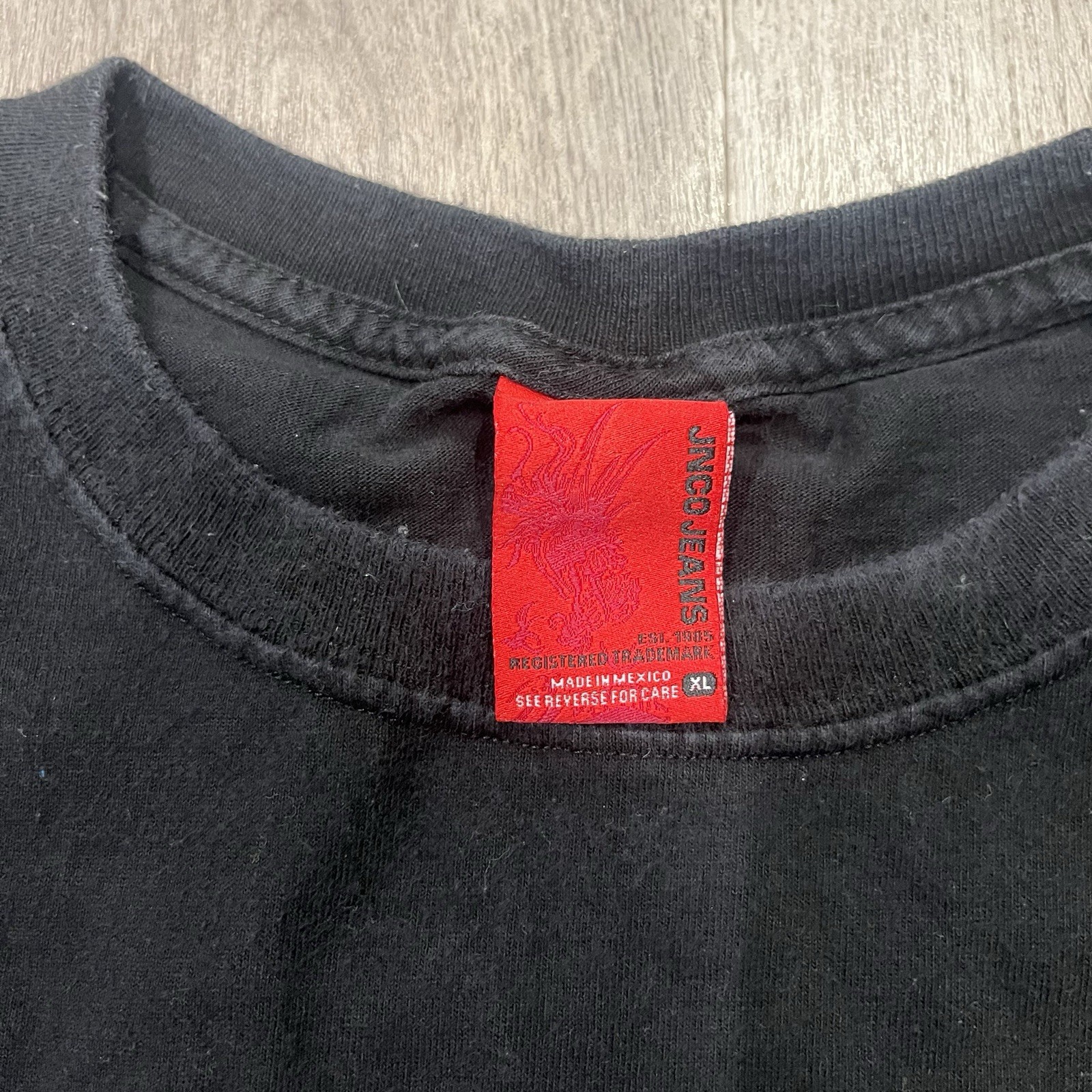 Vintage Y2K Jnco Jeans Black Skull Tattoo Skate Shirt Men’s X Large XL