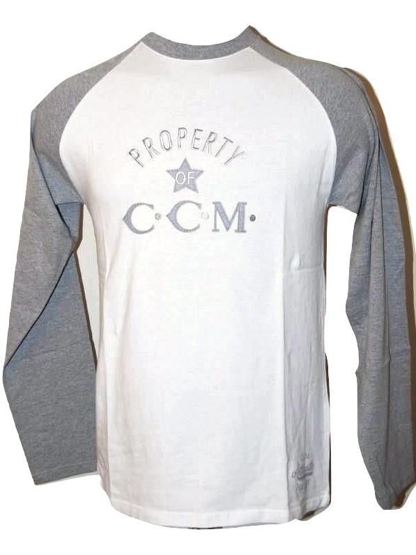 CCM 4840 Vintage Property of CCM Hockey Long Sleeve Shirt Gray