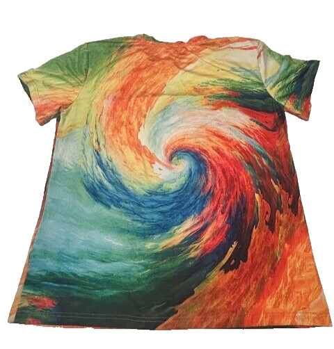 3D Graphic All Over Print – Storm Waves Multicolor Short Sleeve Shirt – Size XL