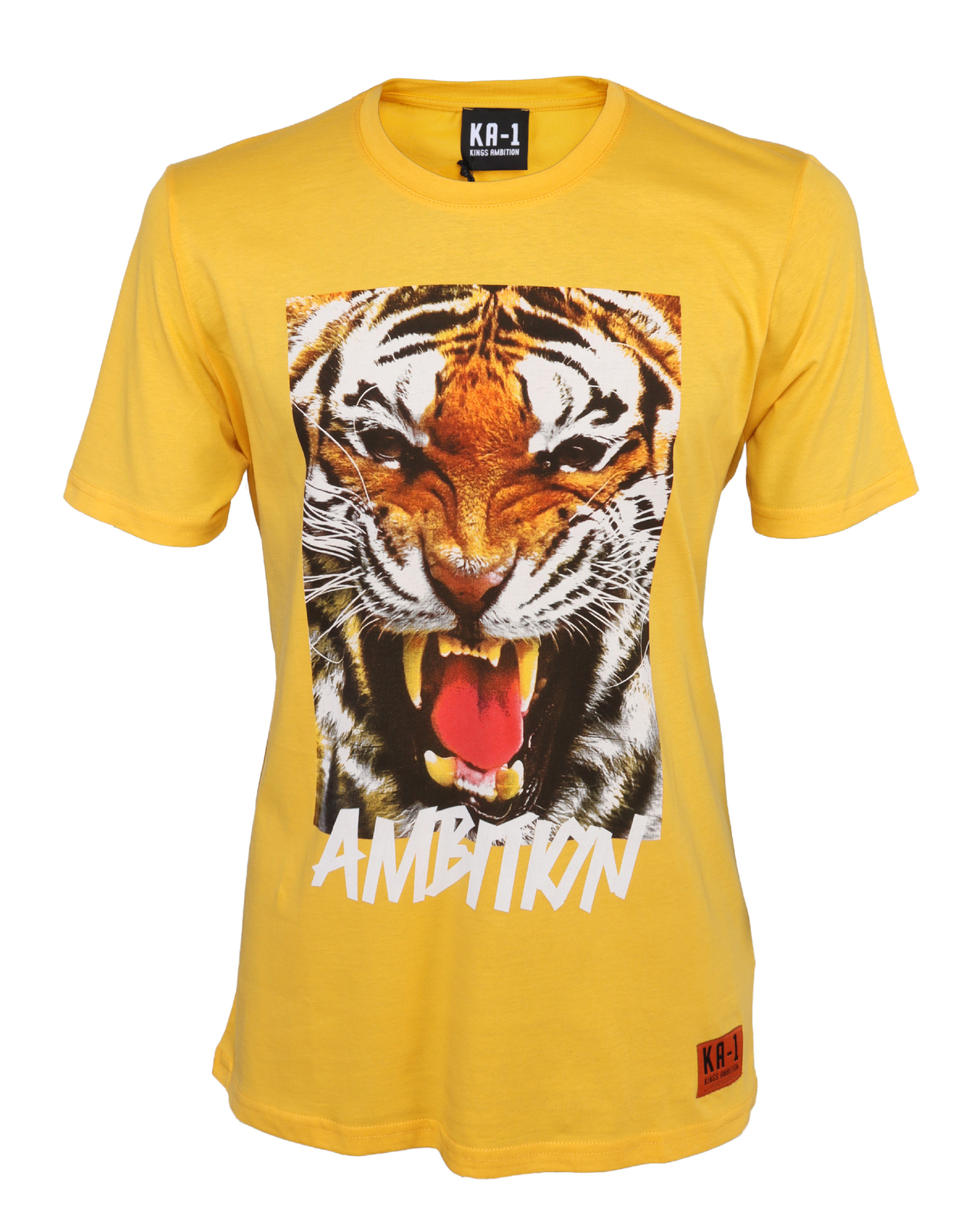 NWT KA-1 King&rsquo;s Ambition T-SHIRT yellow short sleeve cotton luxury UAE M