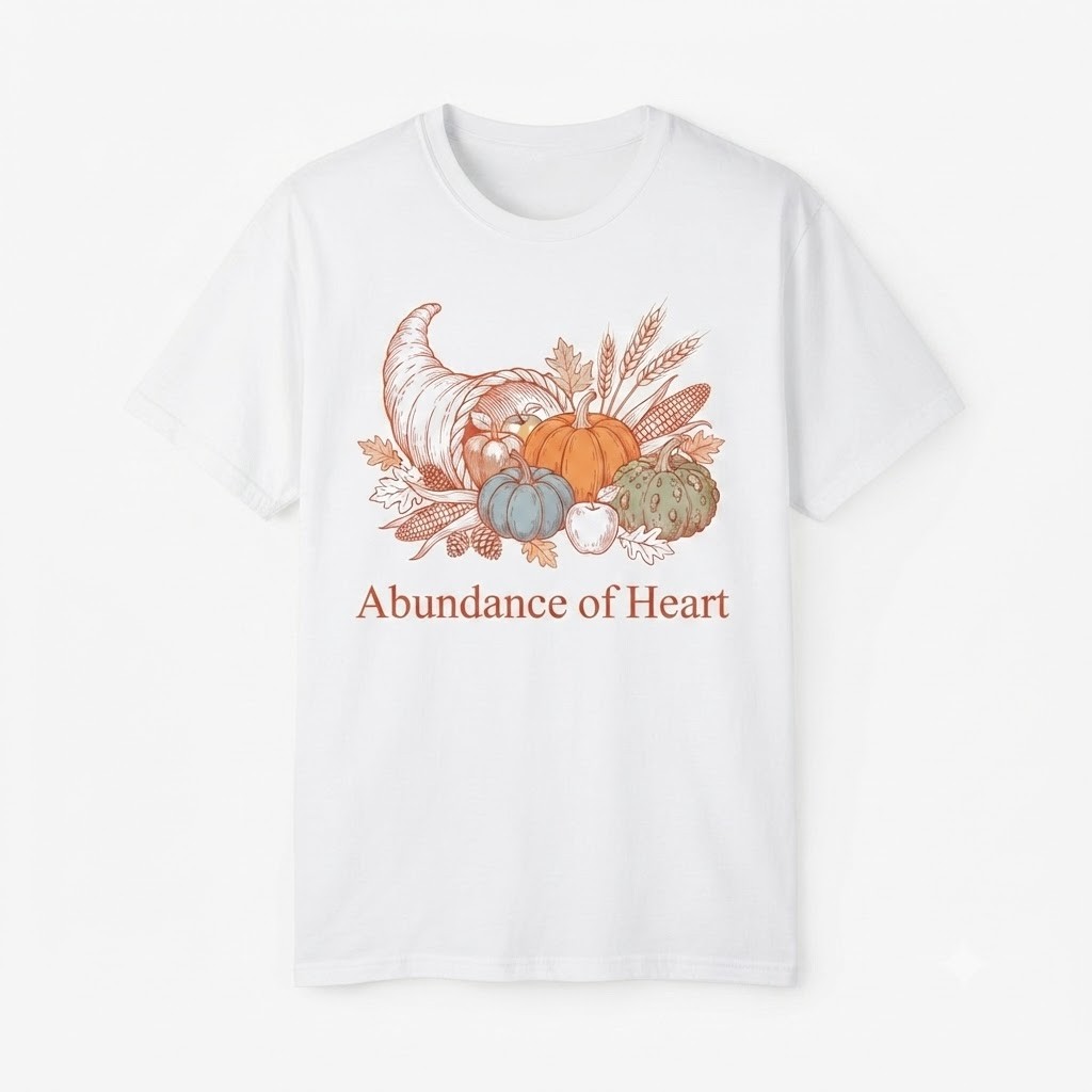 Harvest Cornucopia Abundance Of Heart Thanksgiving Autumn T-shirt For Men Women