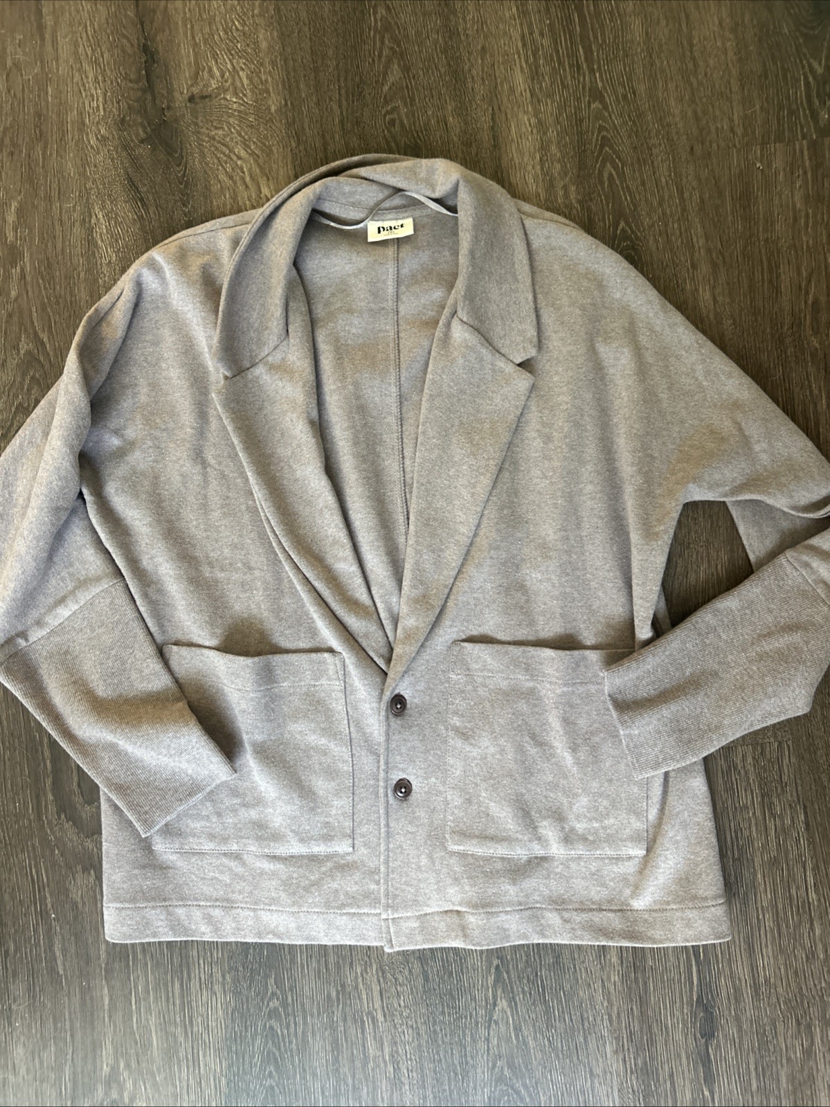 Pact Women&rsquo;s Airplane Relaxed Blazer Medium Deep Taupe Heather Top MINT