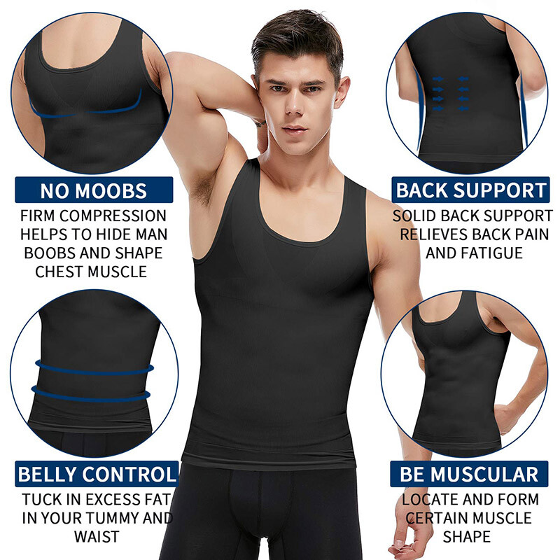 Men&rsquo;s Cool Dry Short Sleeve Compression Shirts Sports Baselayer Workout Tank Top