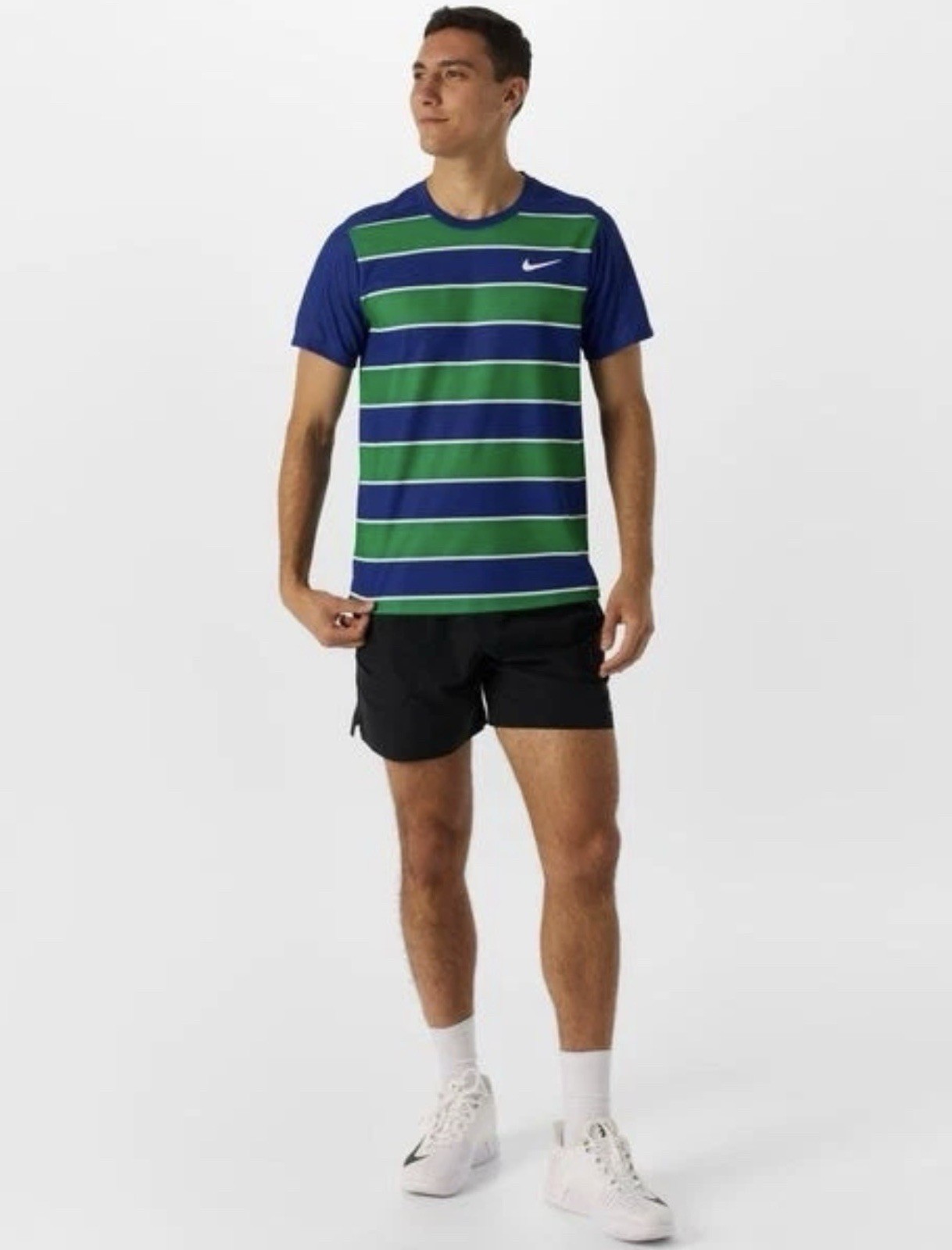 Nike Court Slam Dri-FIT ADV Tennis Top Shirt Blue Green FZ6934-539 Men’s Large L