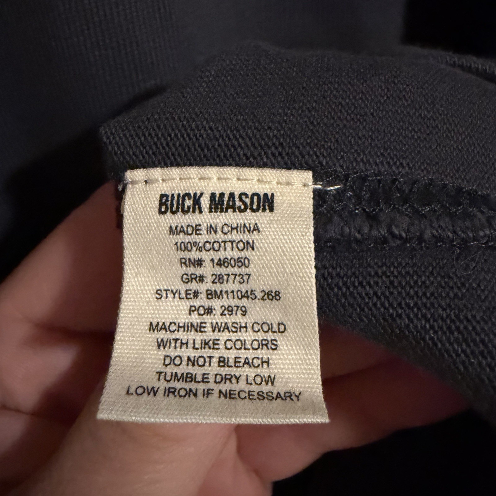 Buck Mason Field Spec Rugby Crew Medium Long Sleeve Heavyweight Cotton Tee Blue