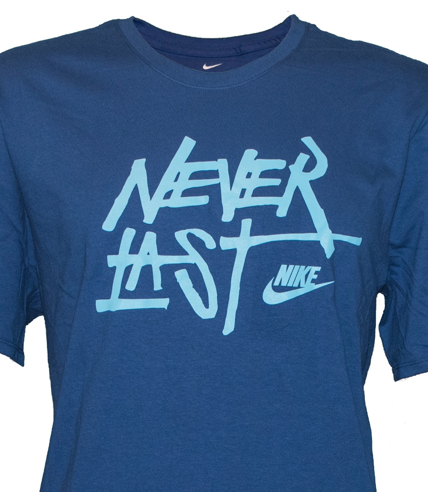 Nike Men&rsquo;s Never Last Swoosh Athletic Gym Sportswear Performance Blue T-Shirt