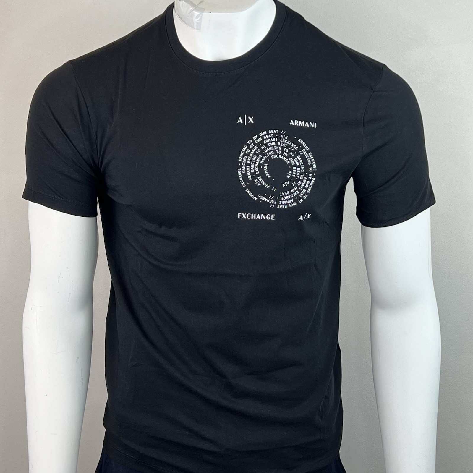 Armani Exchange Men&rsquo;s Crewneck Short Sleeve Pima Regular Fit T-shirt Black Logo