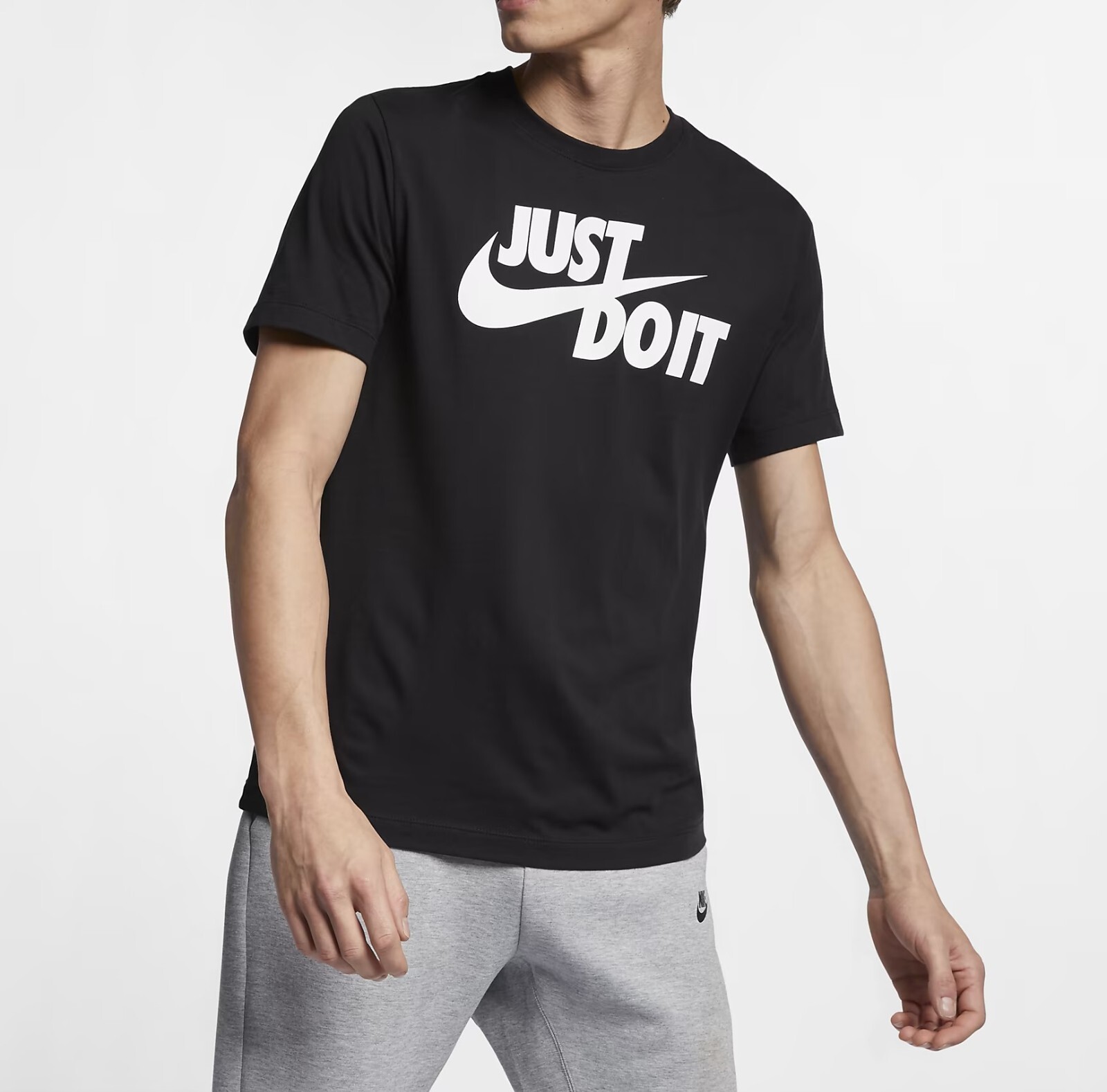 Nike Sportwear Just Do It Swoosh Graphic T-Shirt Black White Men&rsquo;s XL AR5006-011