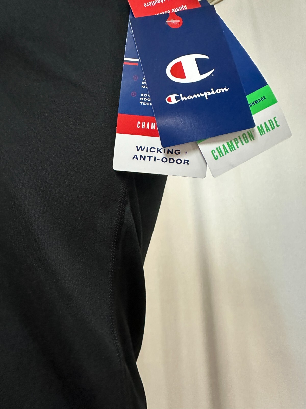 Champion Mens XS Black T-Shirt Tee Wicking + Anti Odor
