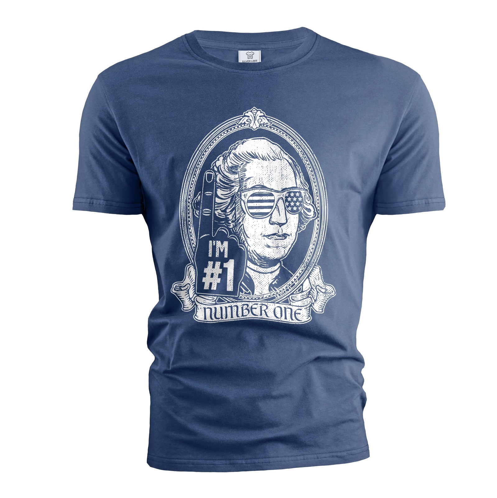 Men&rsquo;s funny George Washington USA number 1 T-shirt Fourth july funny tee gift
